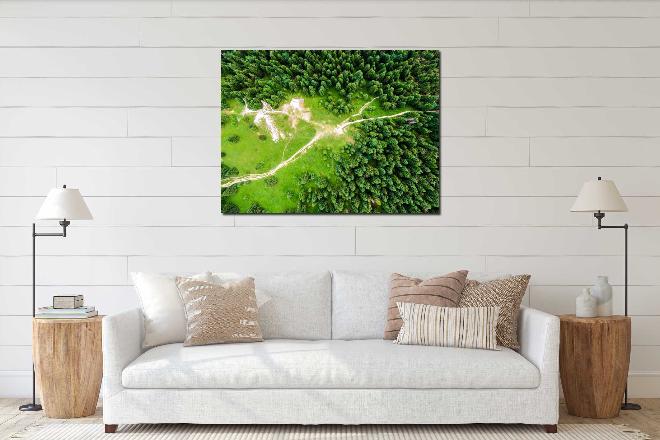 Canvas hanging interior mockup