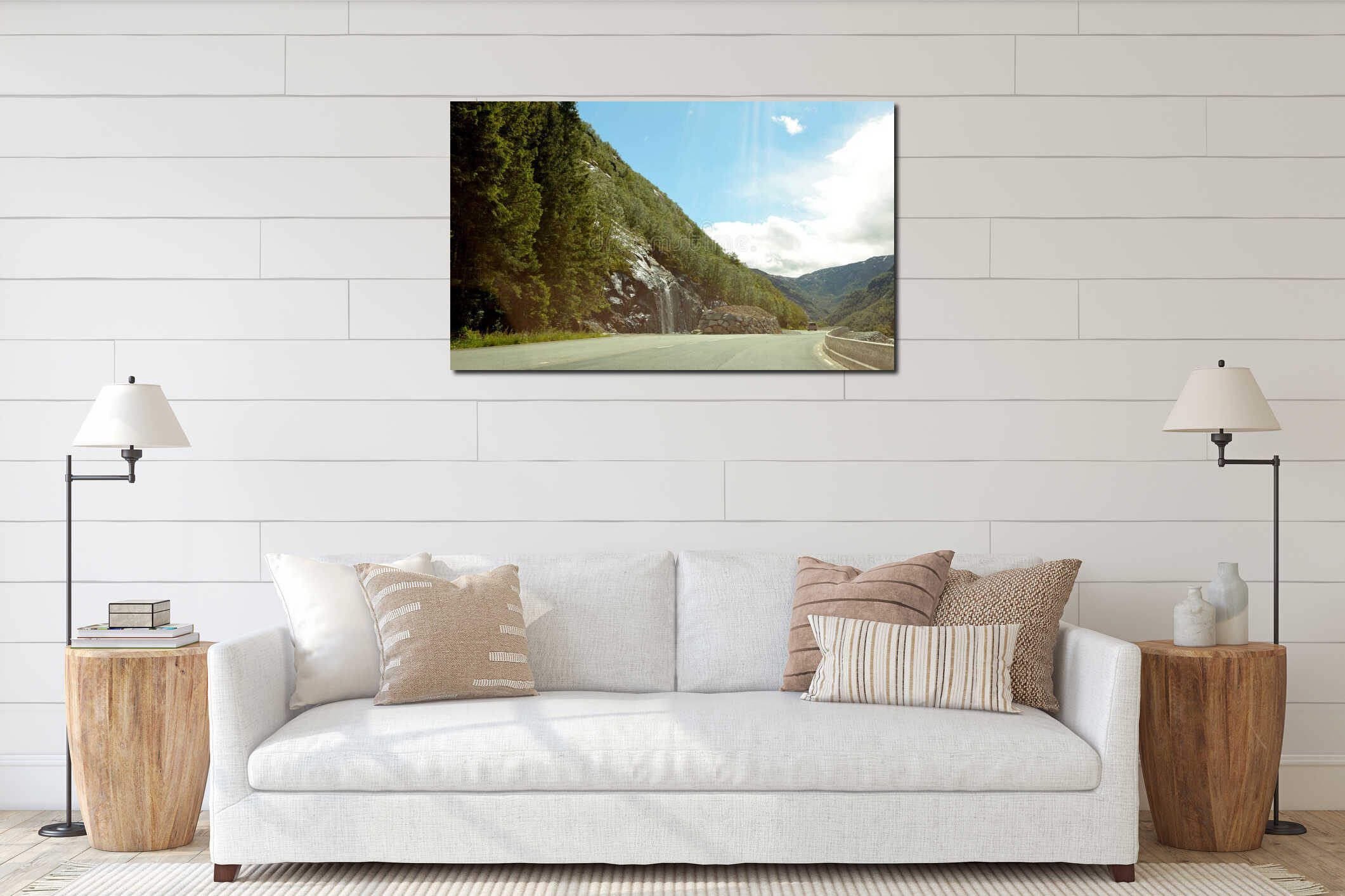 Canvas hanging interior mockup