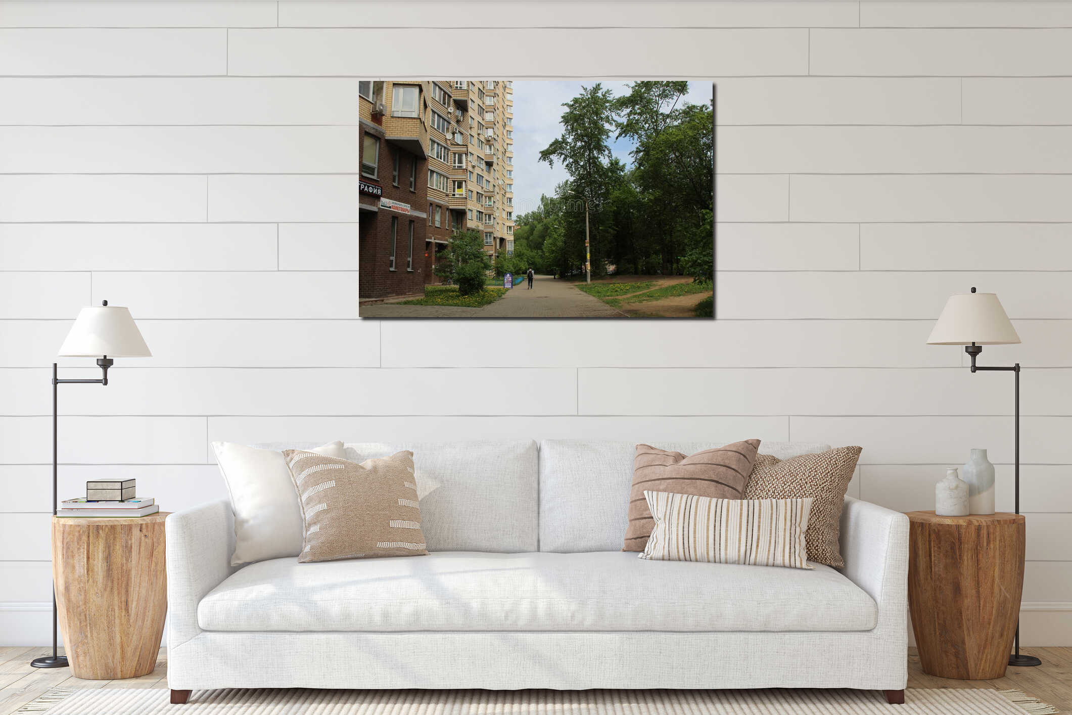 Canvas hanging interior mockup