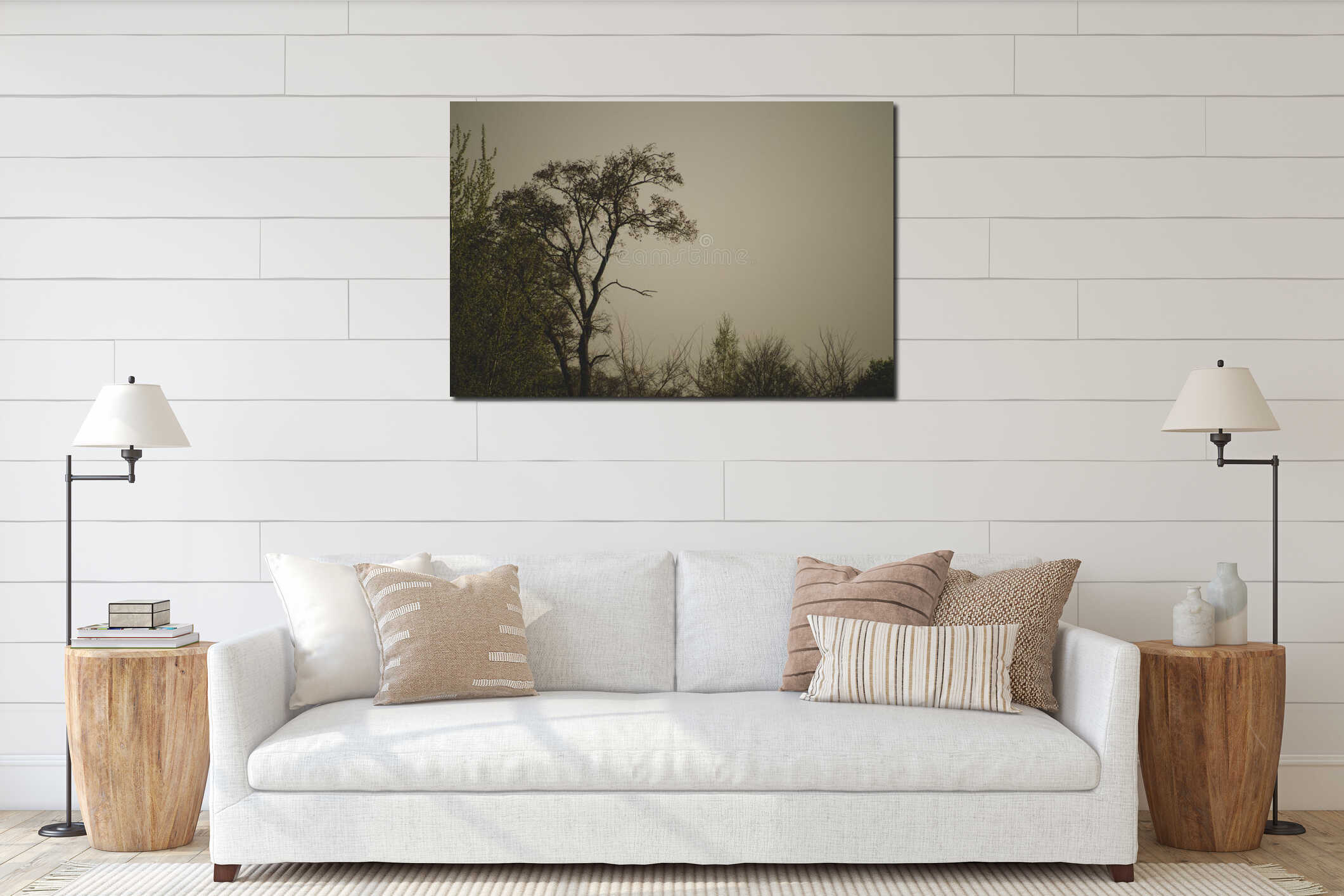 Canvas hanging interior mockup