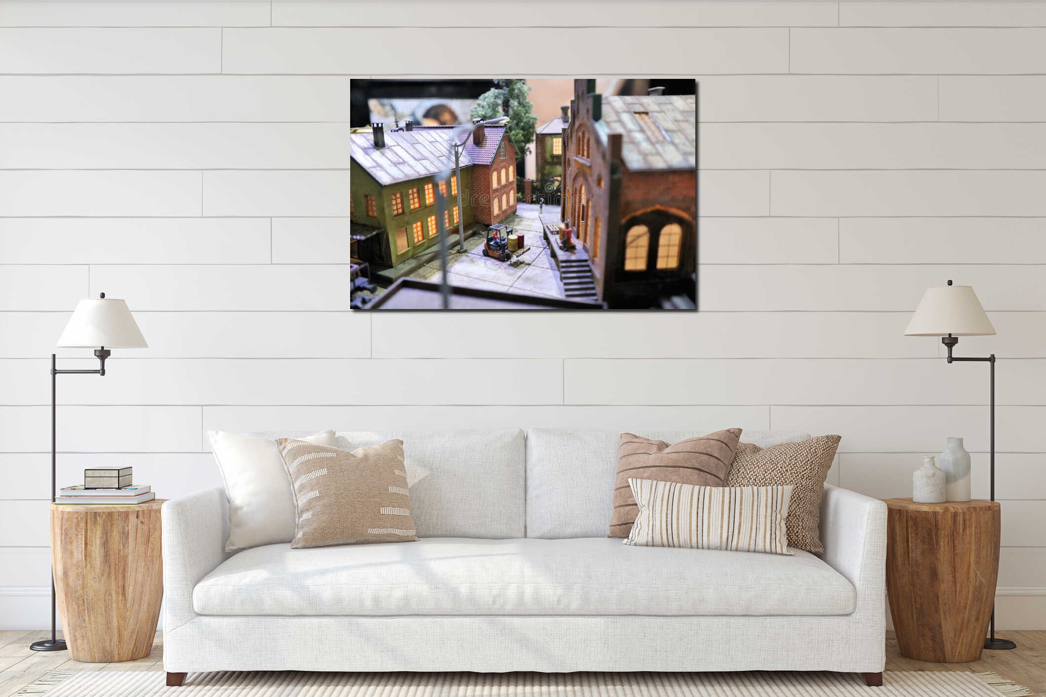 Canvas hanging interior mockup
