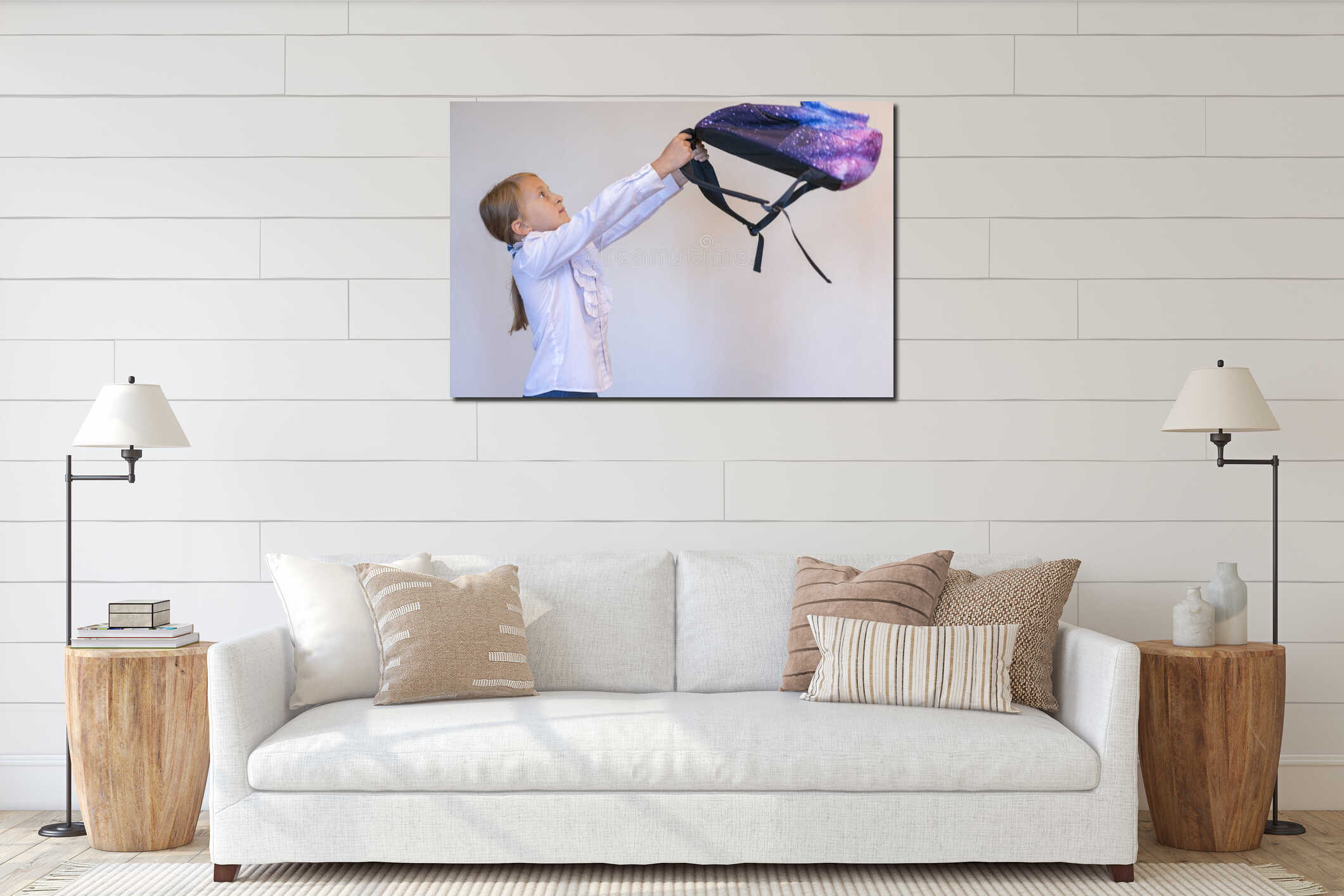 Canvas hanging interior mockup