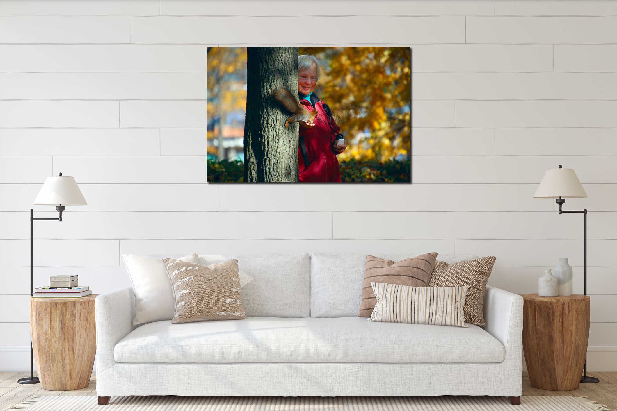 Canvas hanging interior mockup