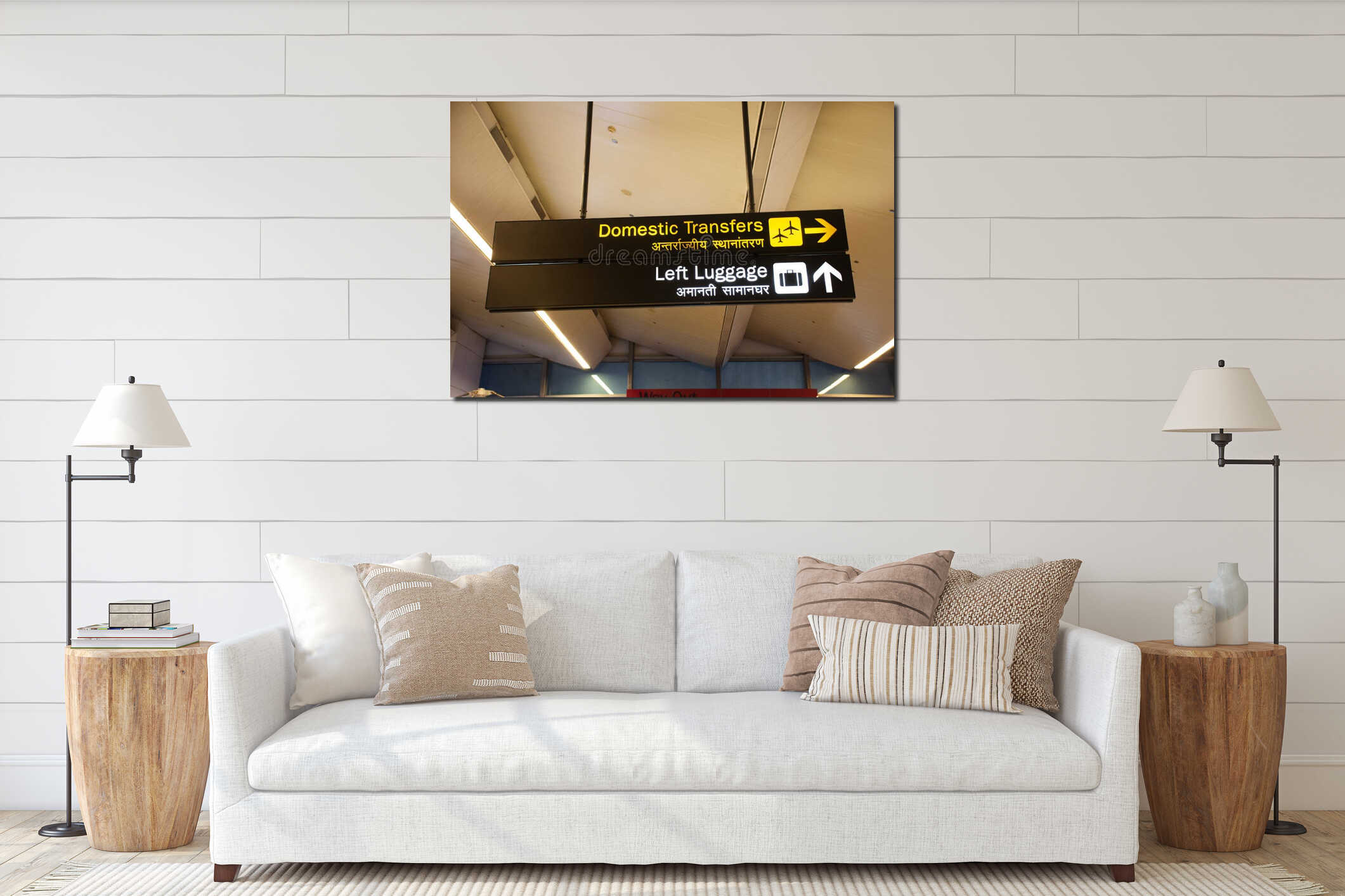 Canvas hanging interior mockup