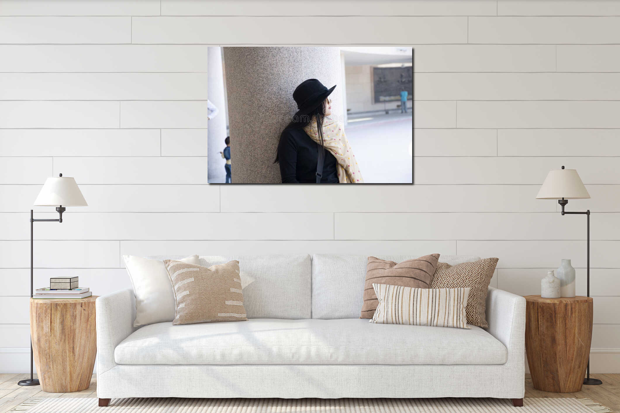 Canvas hanging interior mockup