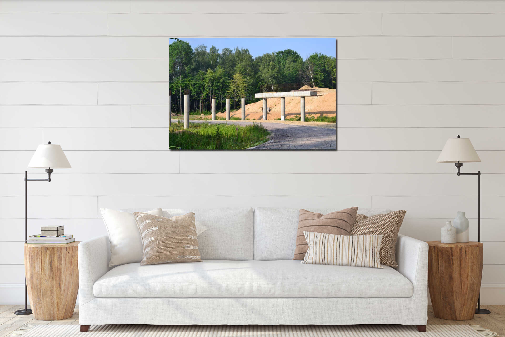 Canvas hanging interior mockup