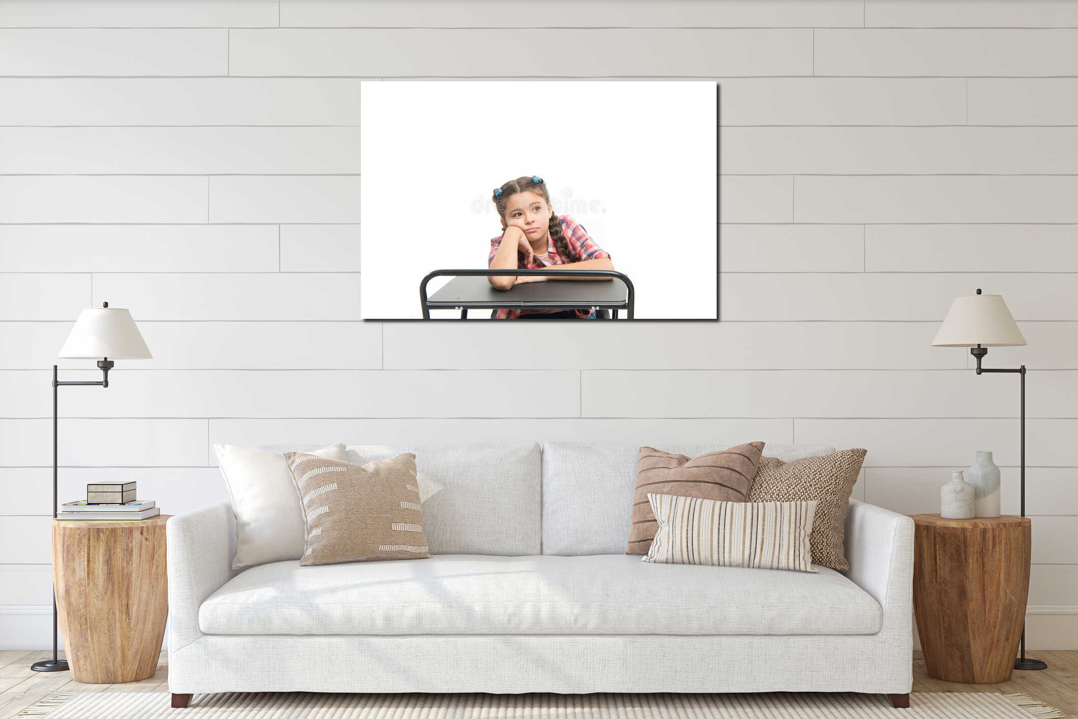 Canvas hanging interior mockup
