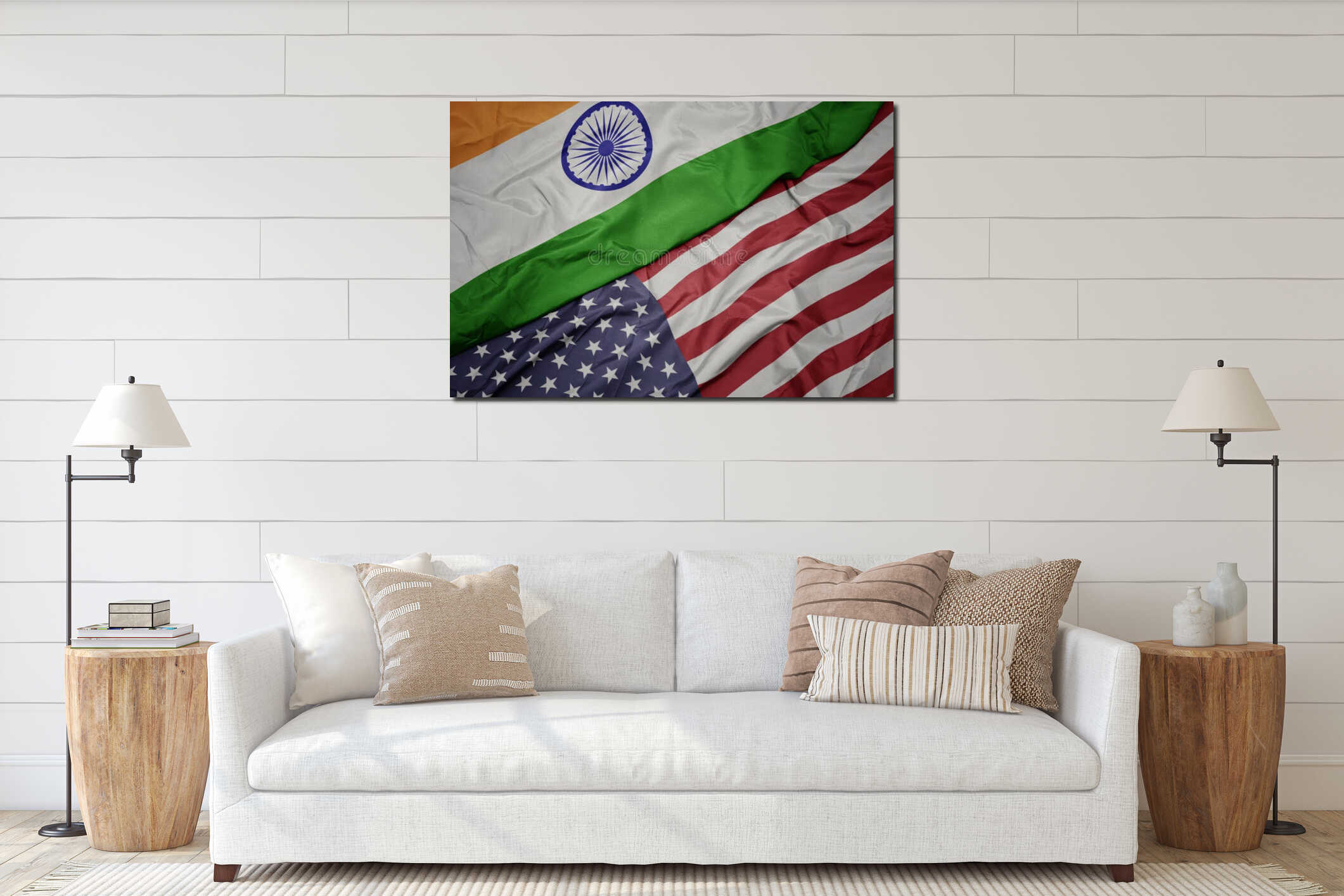 Canvas hanging interior mockup