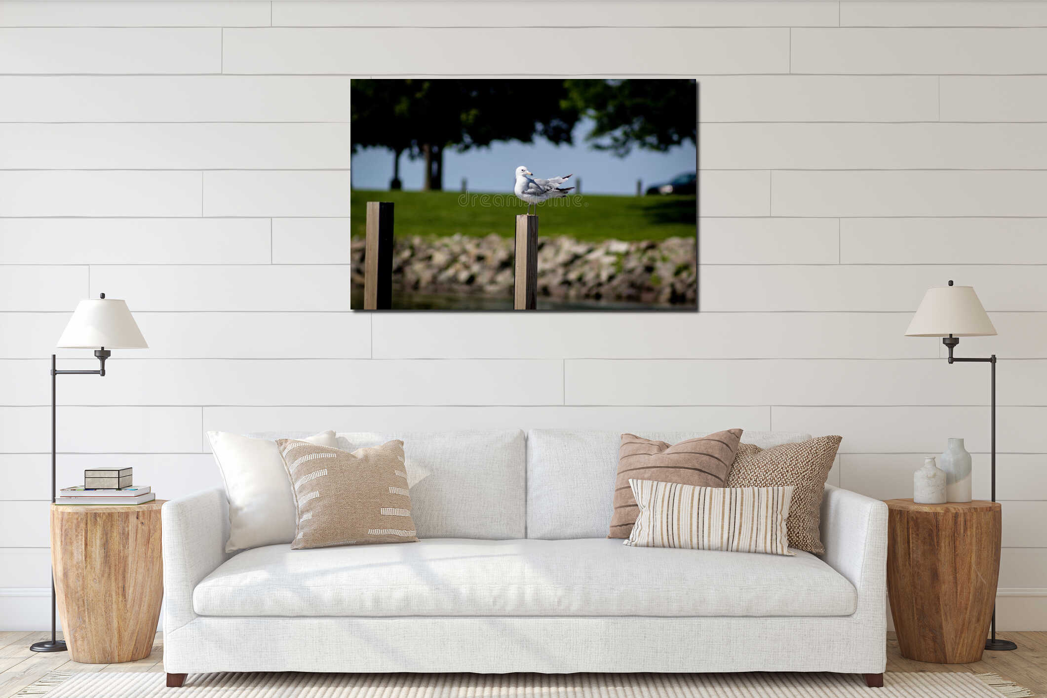 Canvas hanging interior mockup