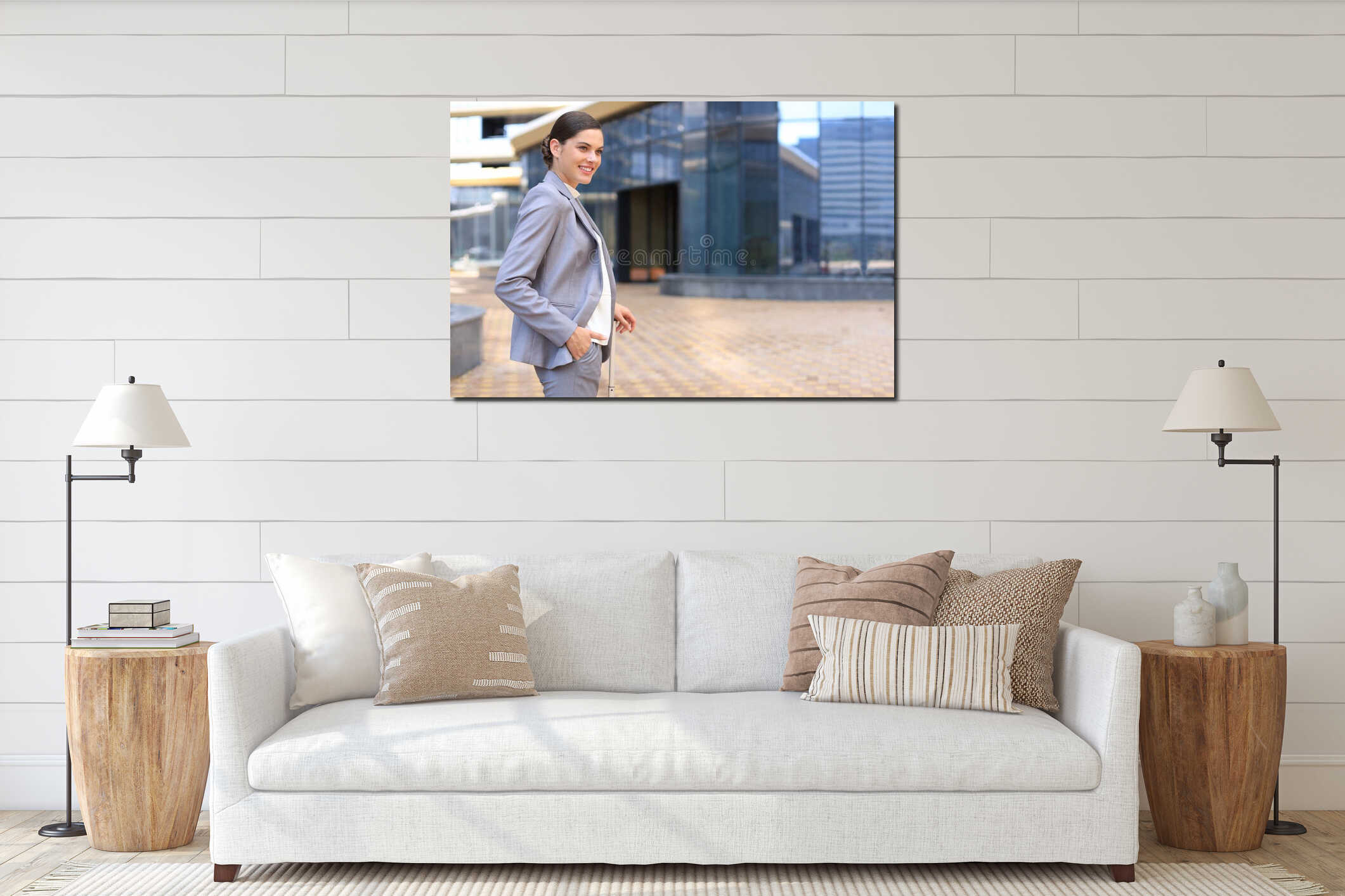 Canvas hanging interior mockup