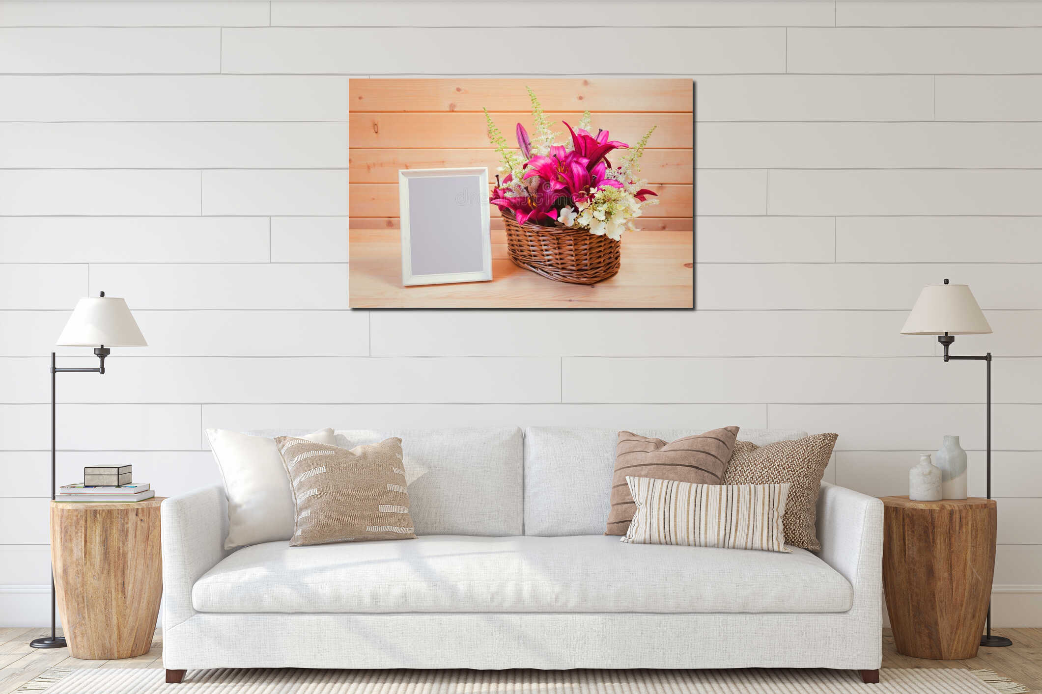 Canvas hanging interior mockup
