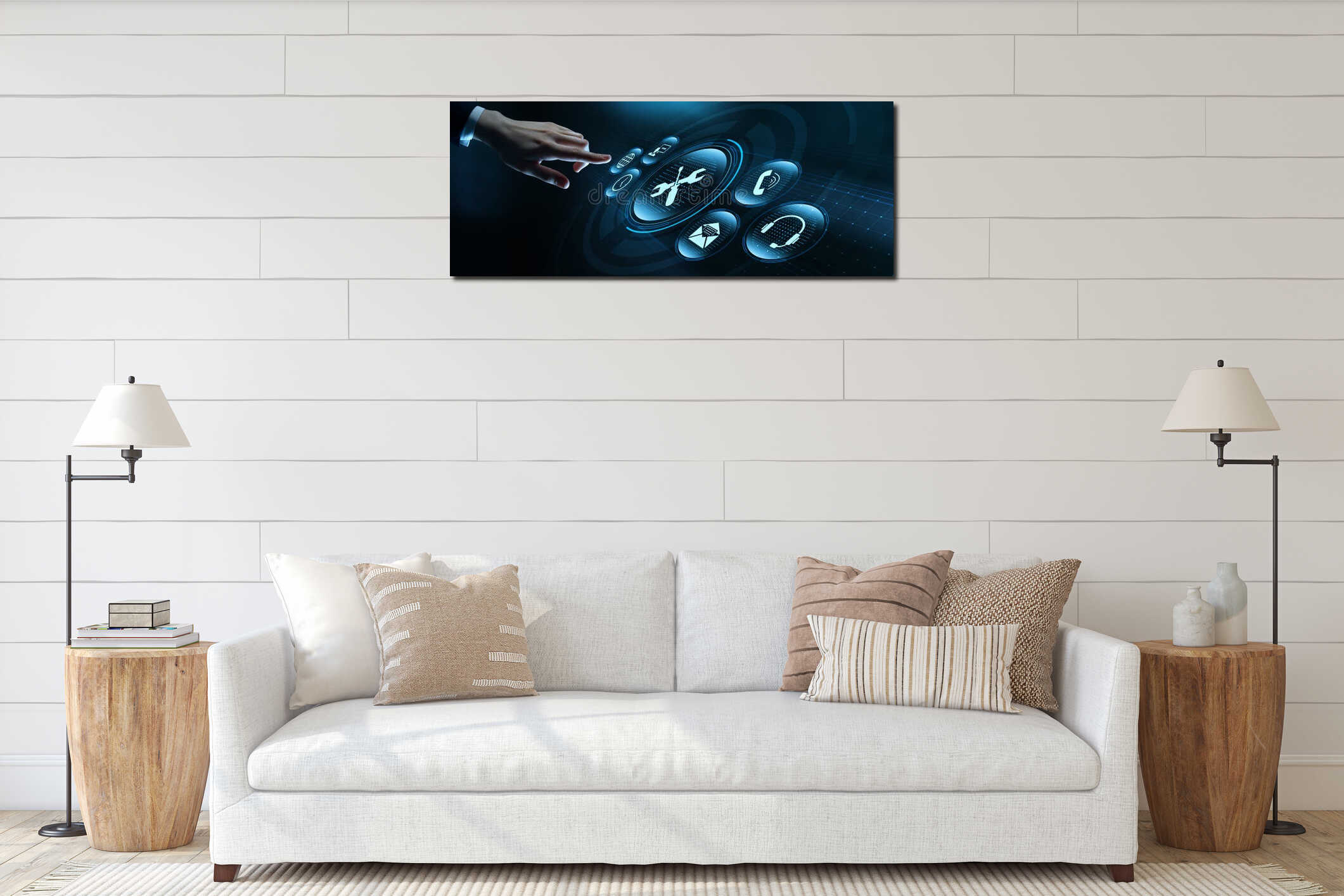 Canvas hanging interior mockup