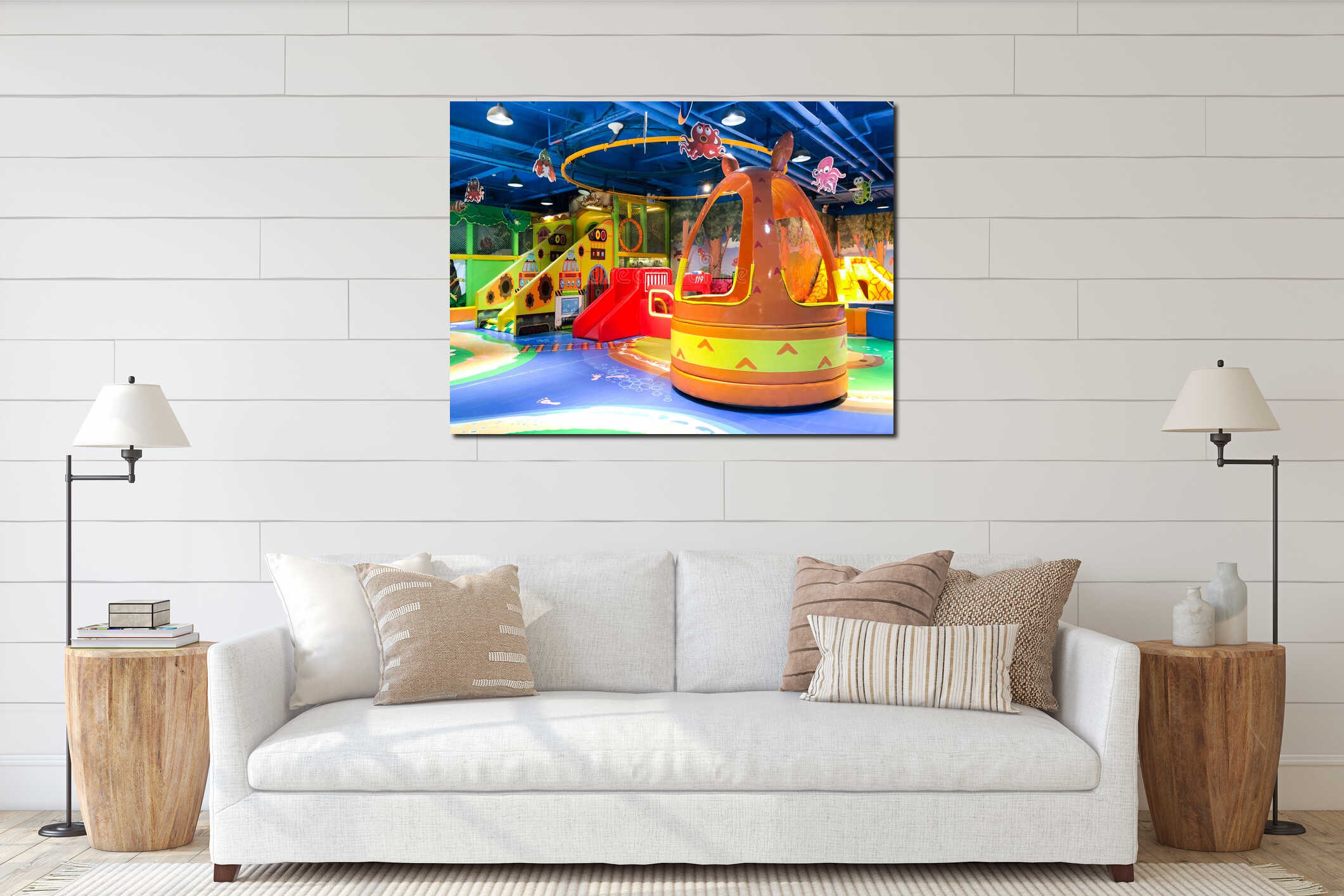 Canvas hanging interior mockup