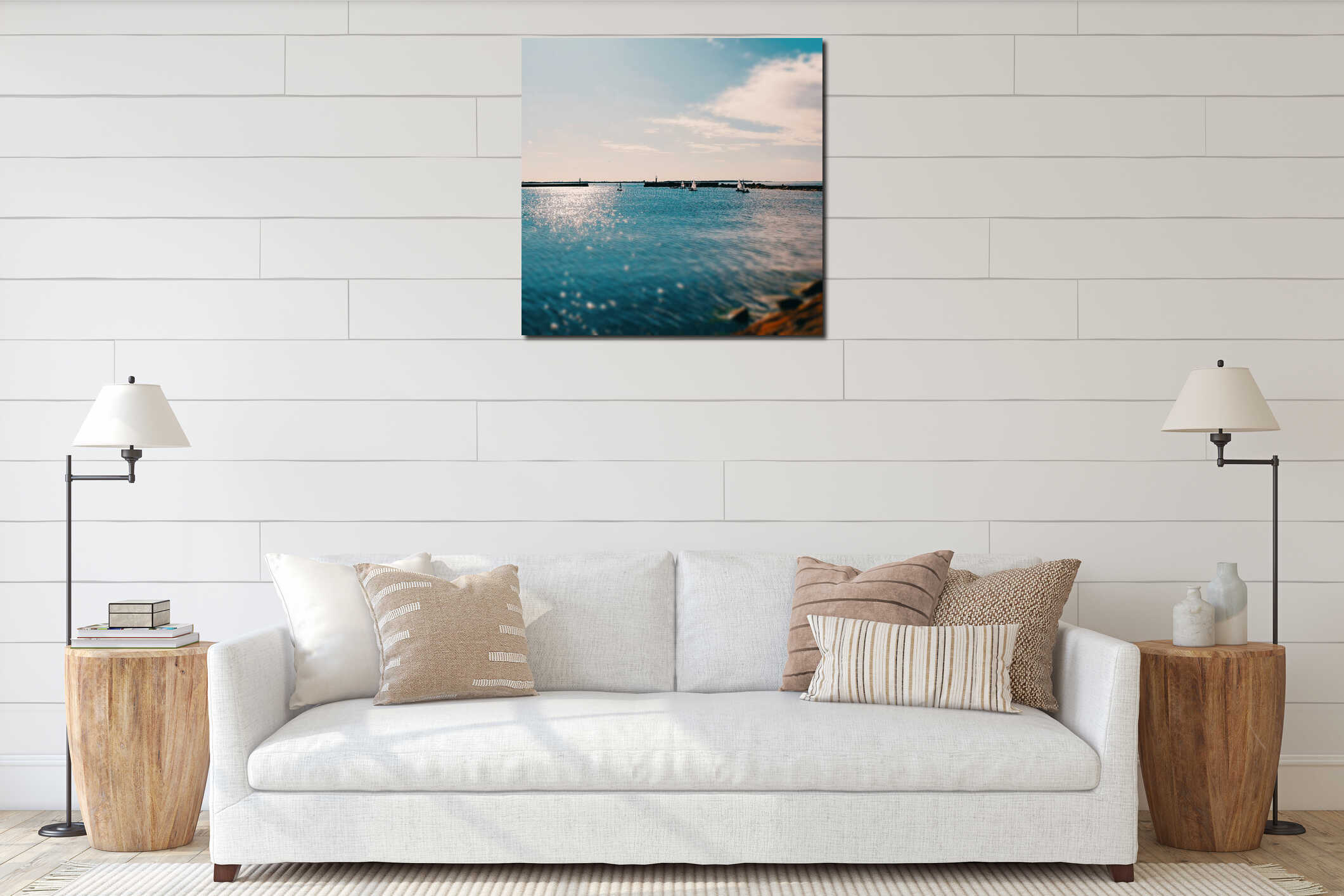 Canvas hanging interior mockup