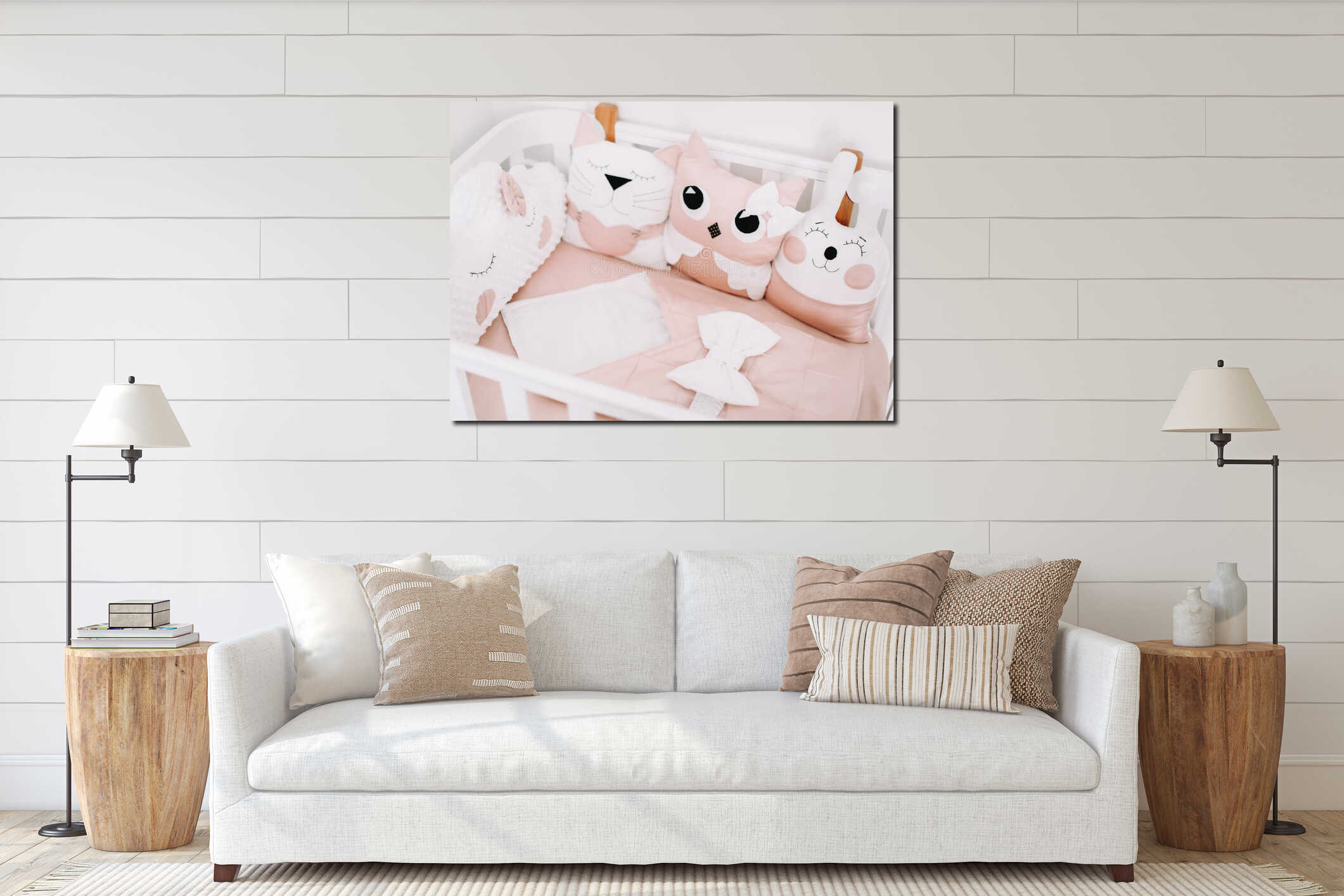 Canvas hanging interior mockup