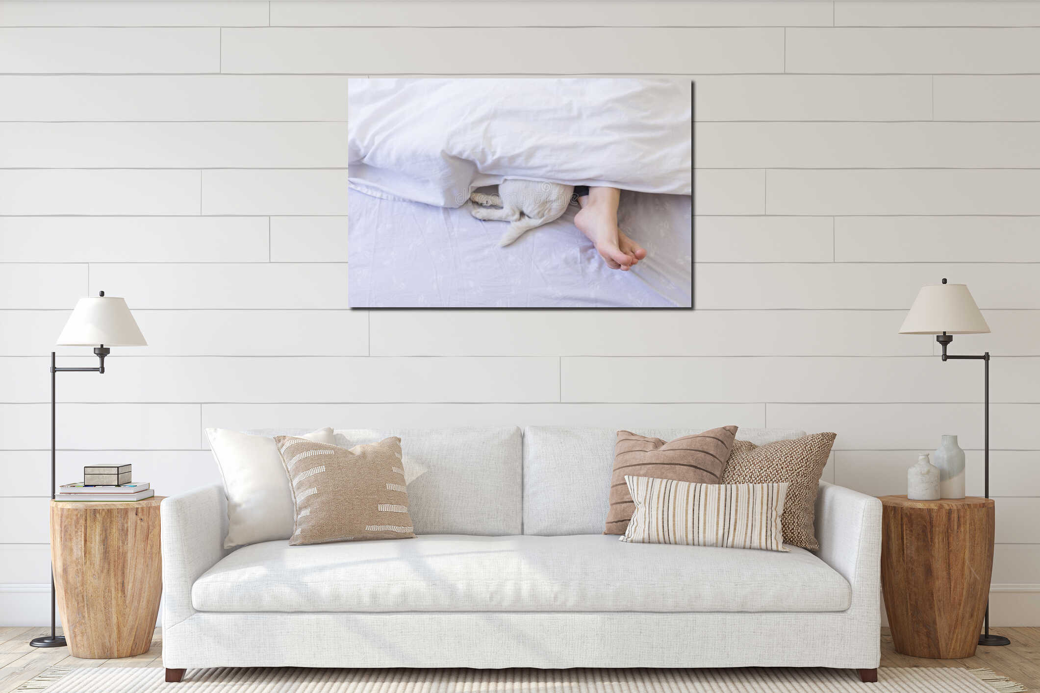 Canvas hanging interior mockup