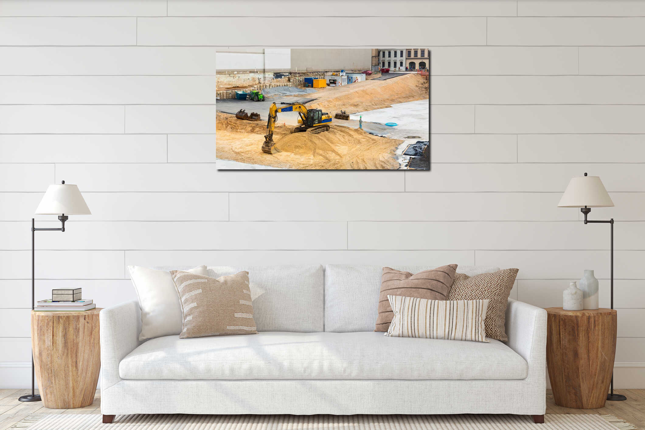 Canvas hanging interior mockup