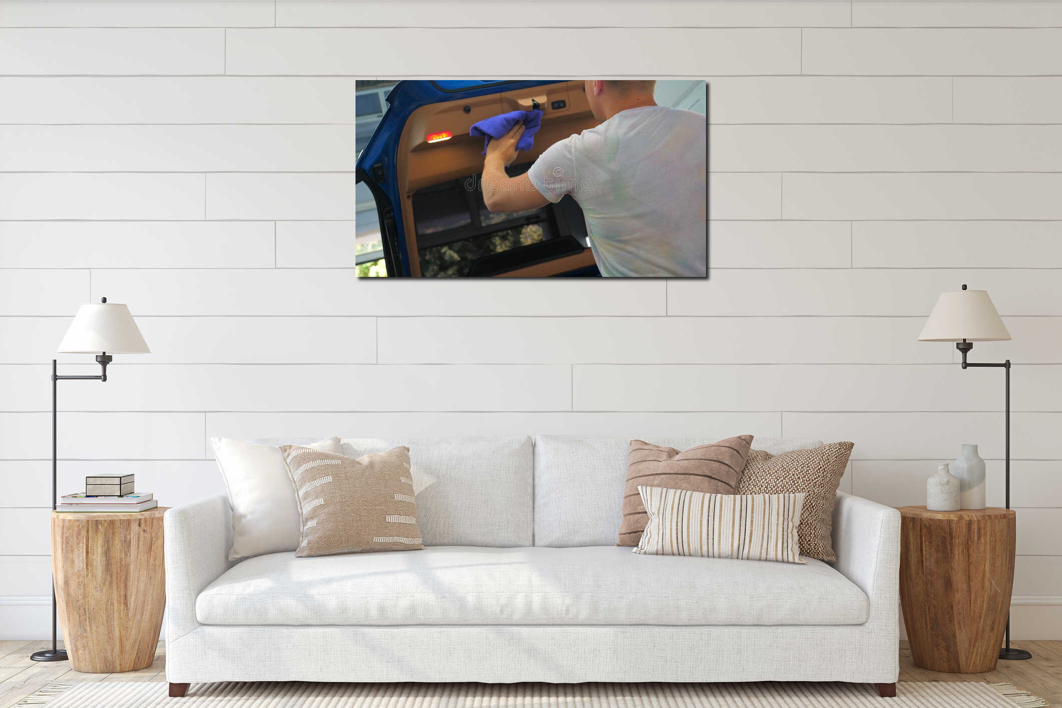 Canvas hanging interior mockup