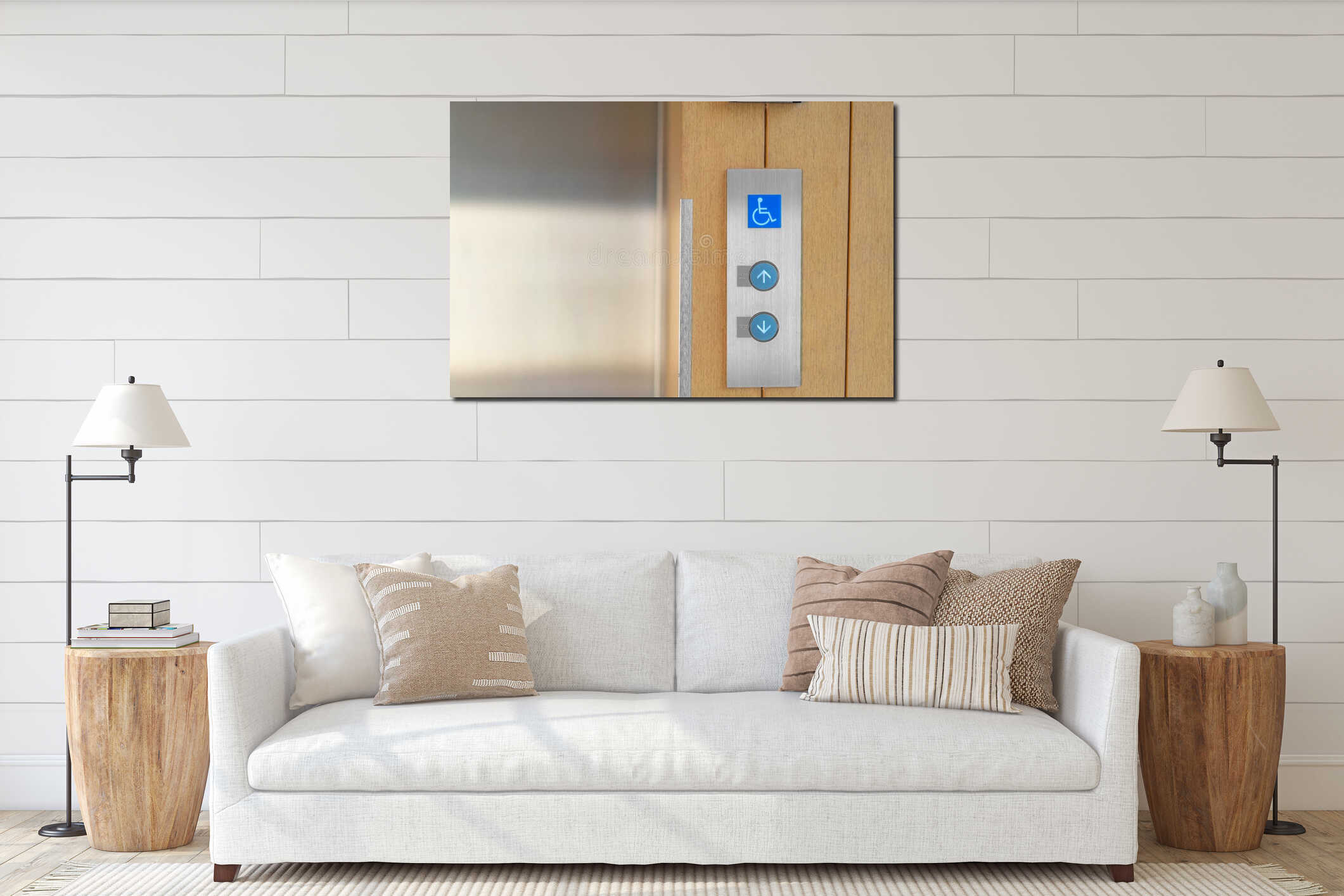 Canvas hanging interior mockup