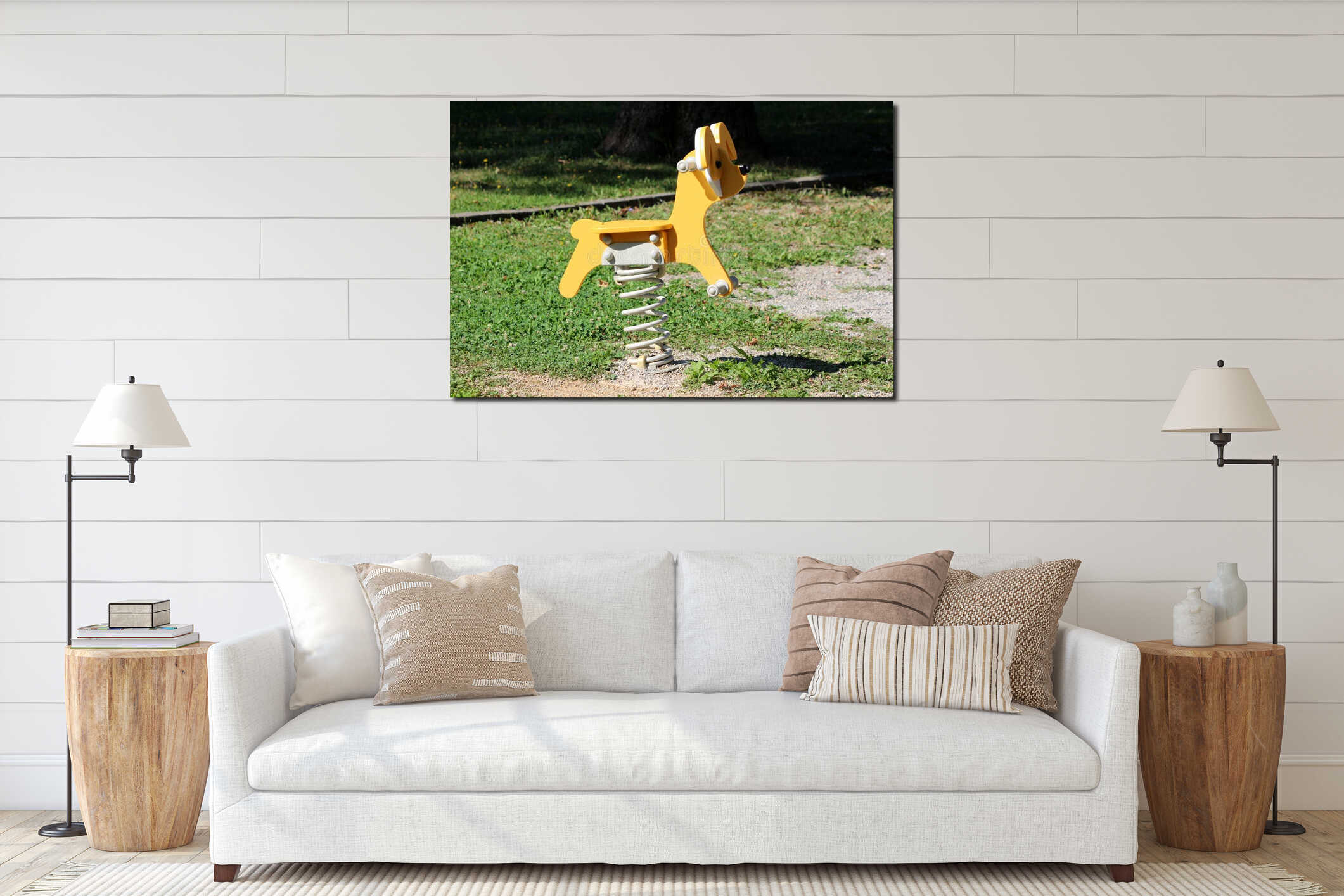 Canvas hanging interior mockup