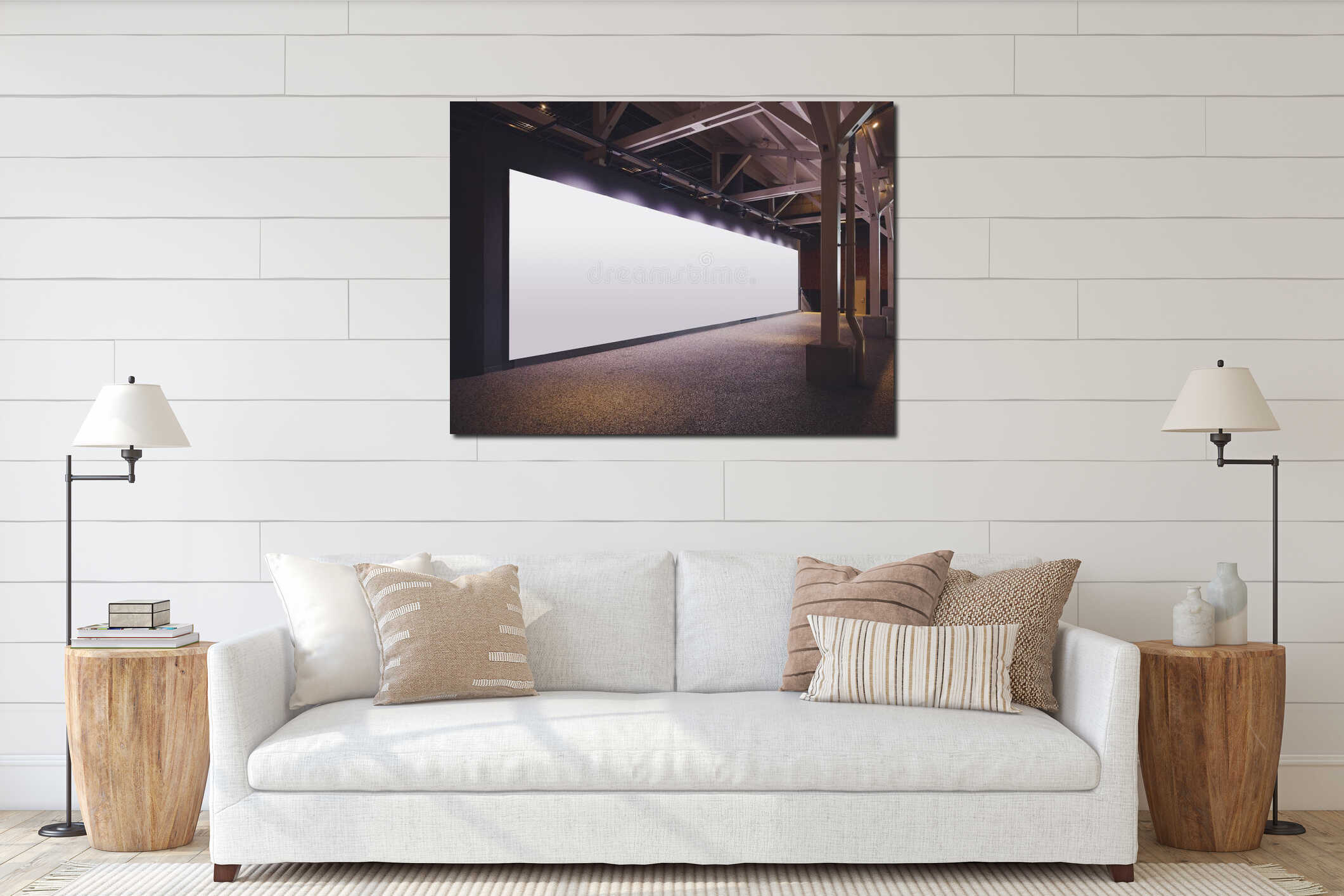 Canvas hanging interior mockup