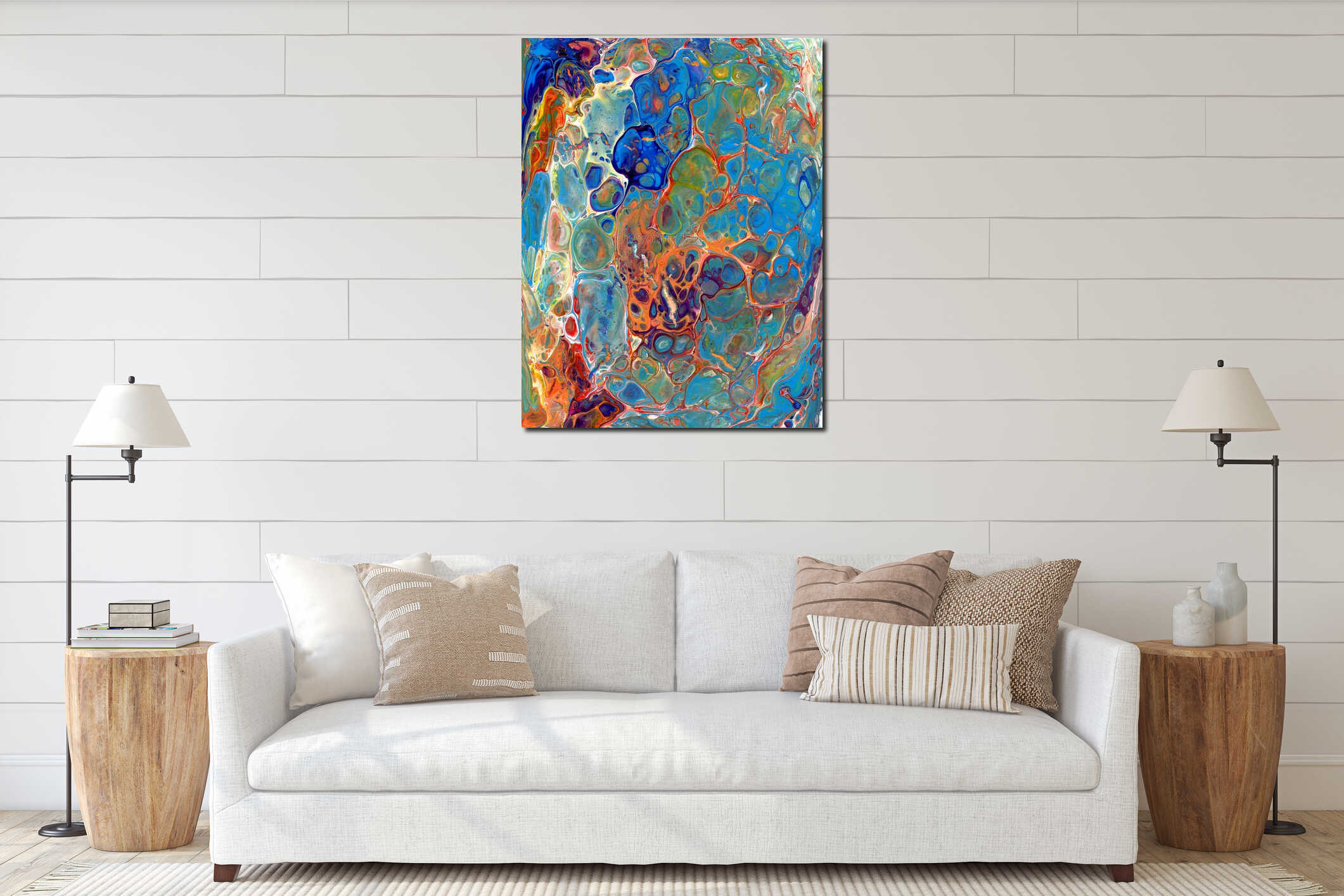 Canvas hanging interior mockup