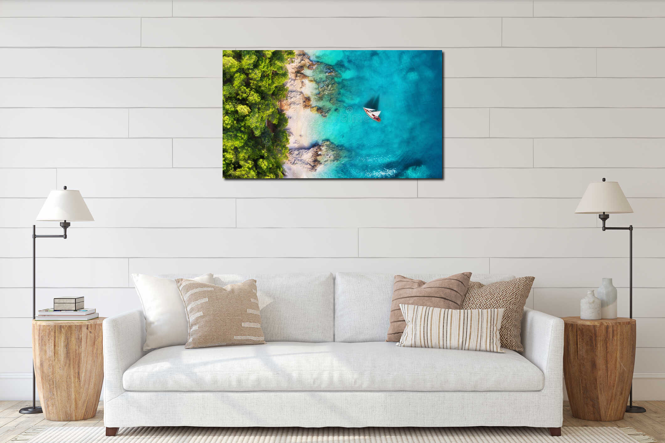 Canvas hanging interior mockup