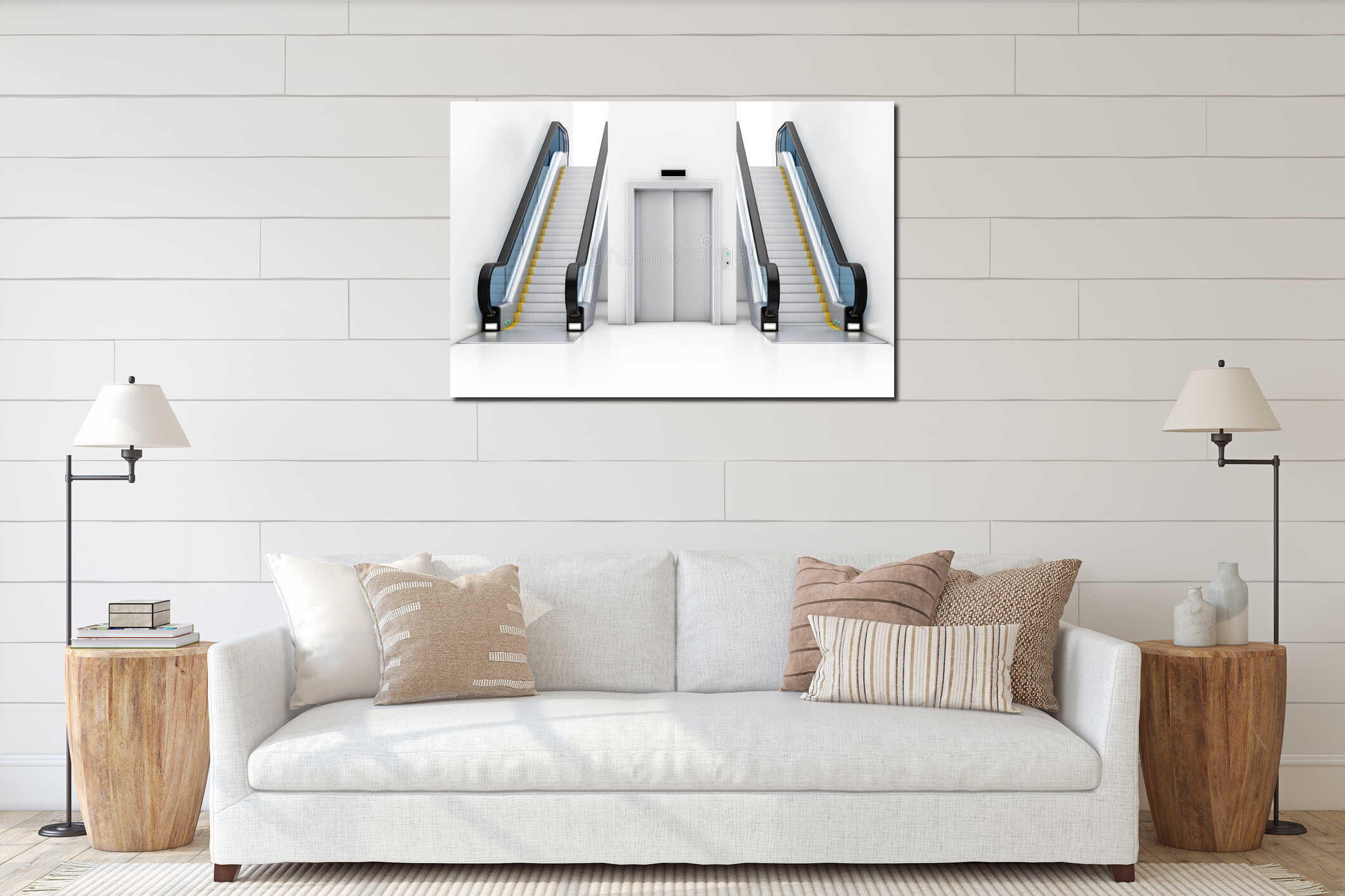 Canvas hanging interior mockup