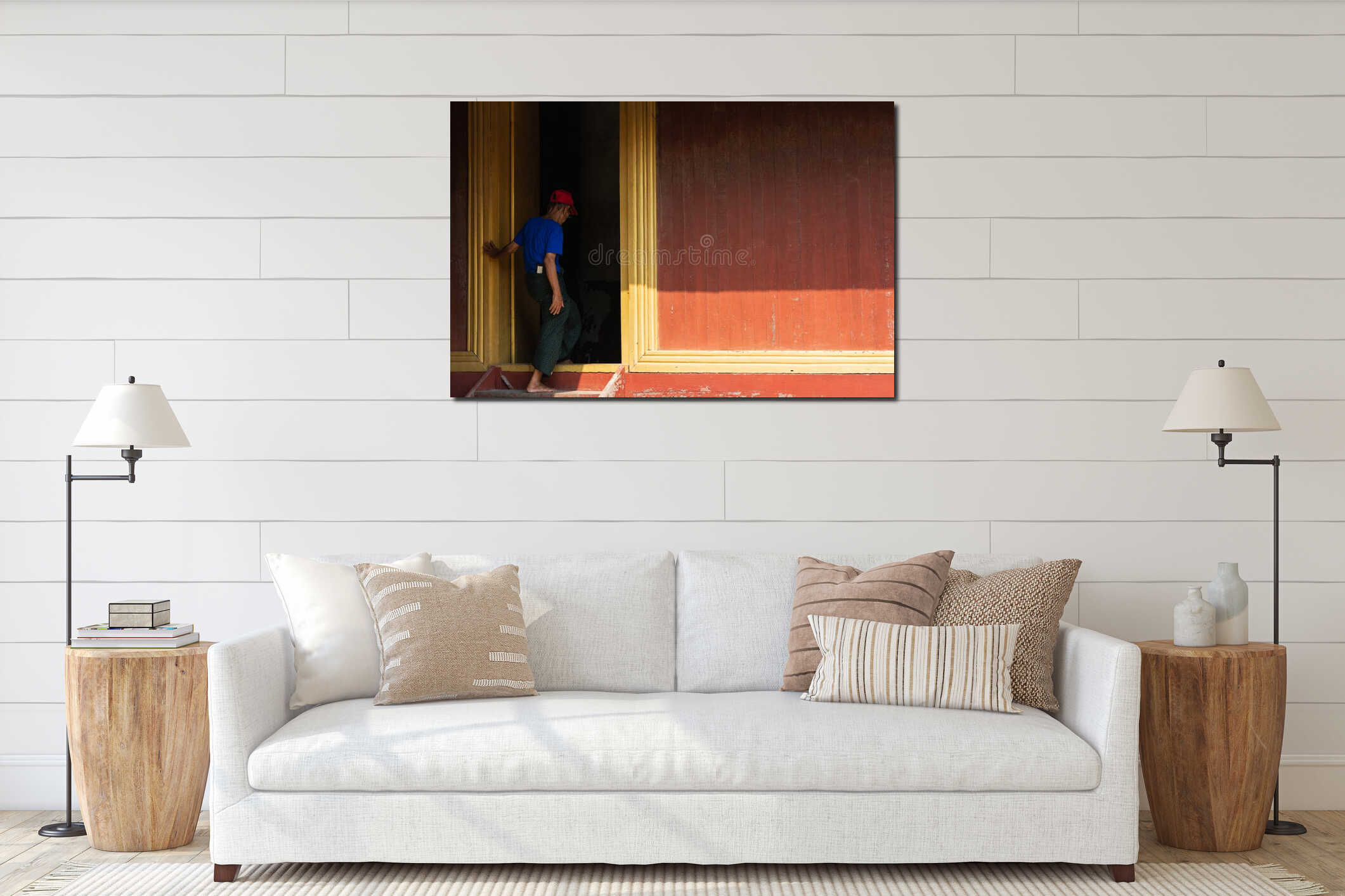 Canvas hanging interior mockup