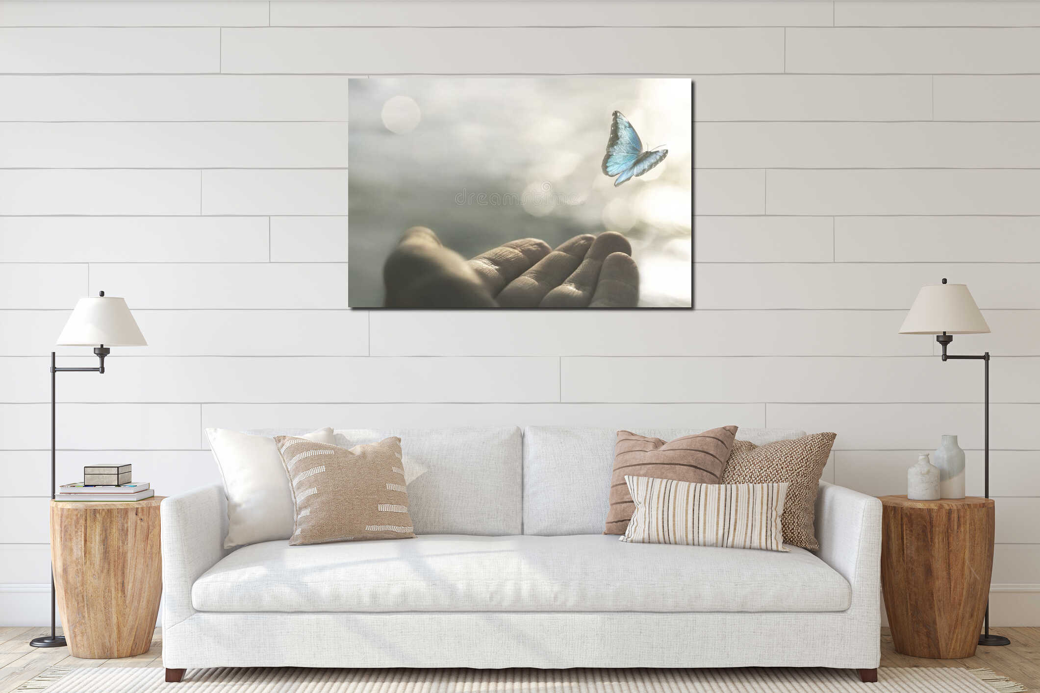 Canvas hanging interior mockup