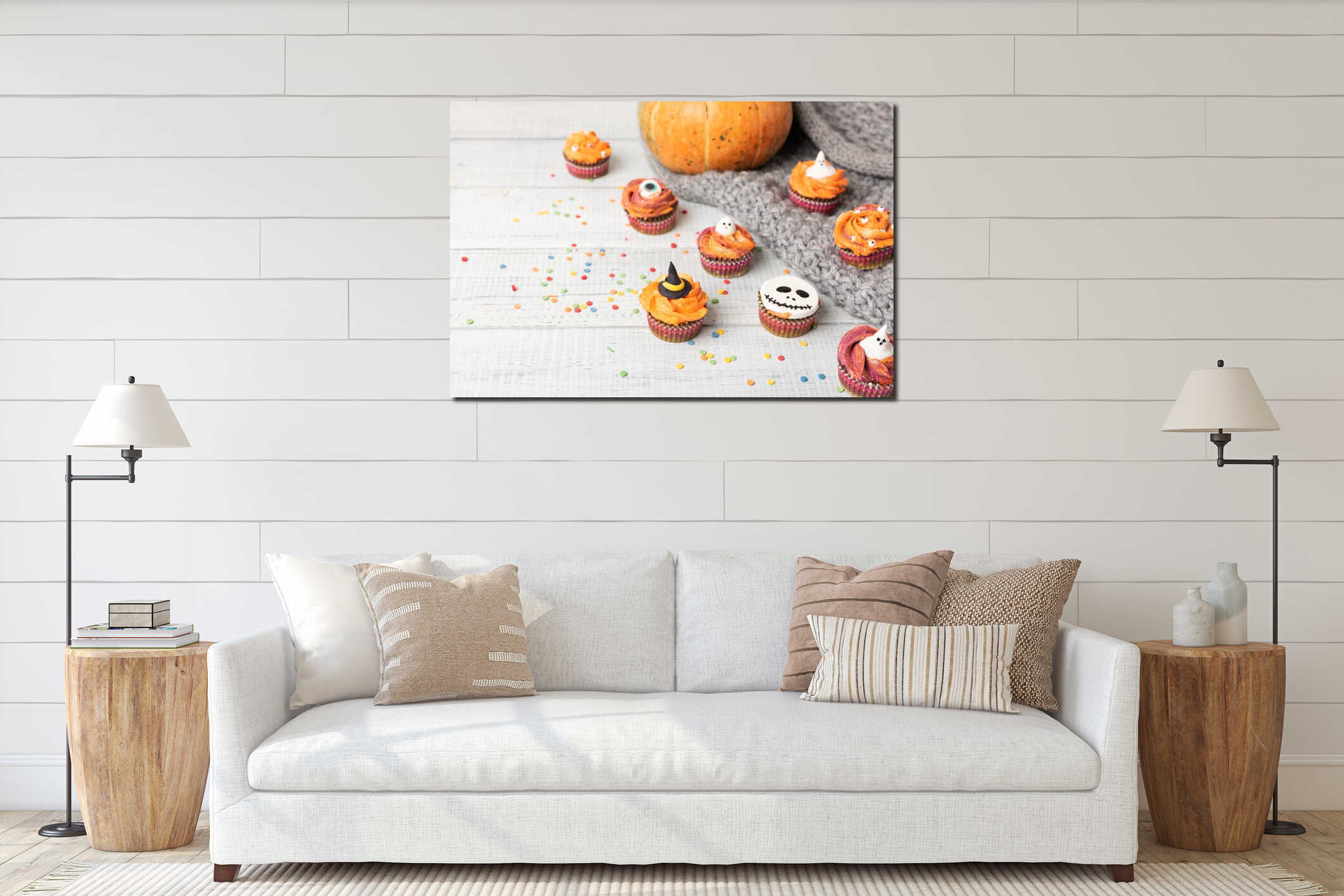 Canvas hanging interior mockup
