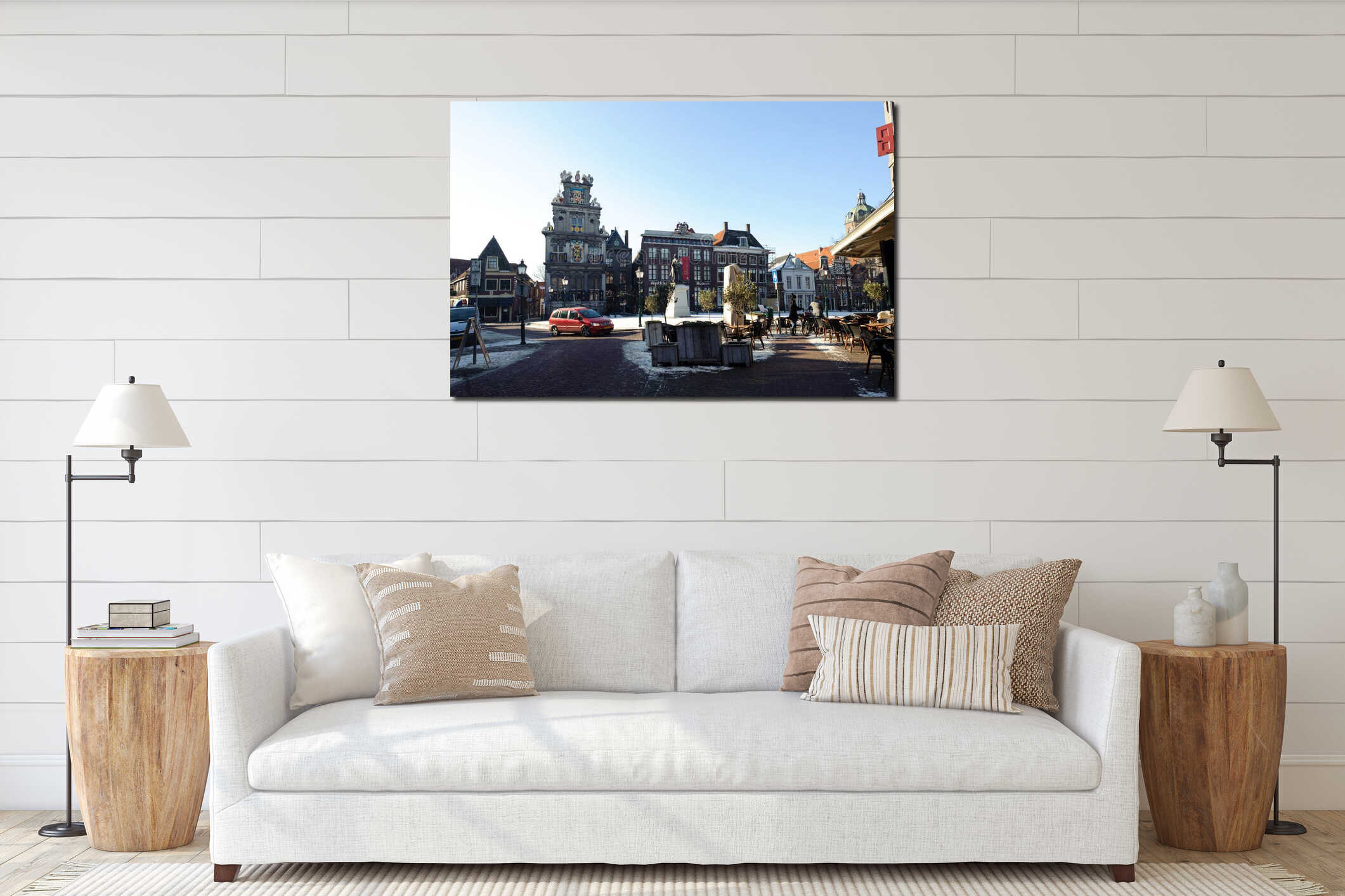 Canvas hanging interior mockup