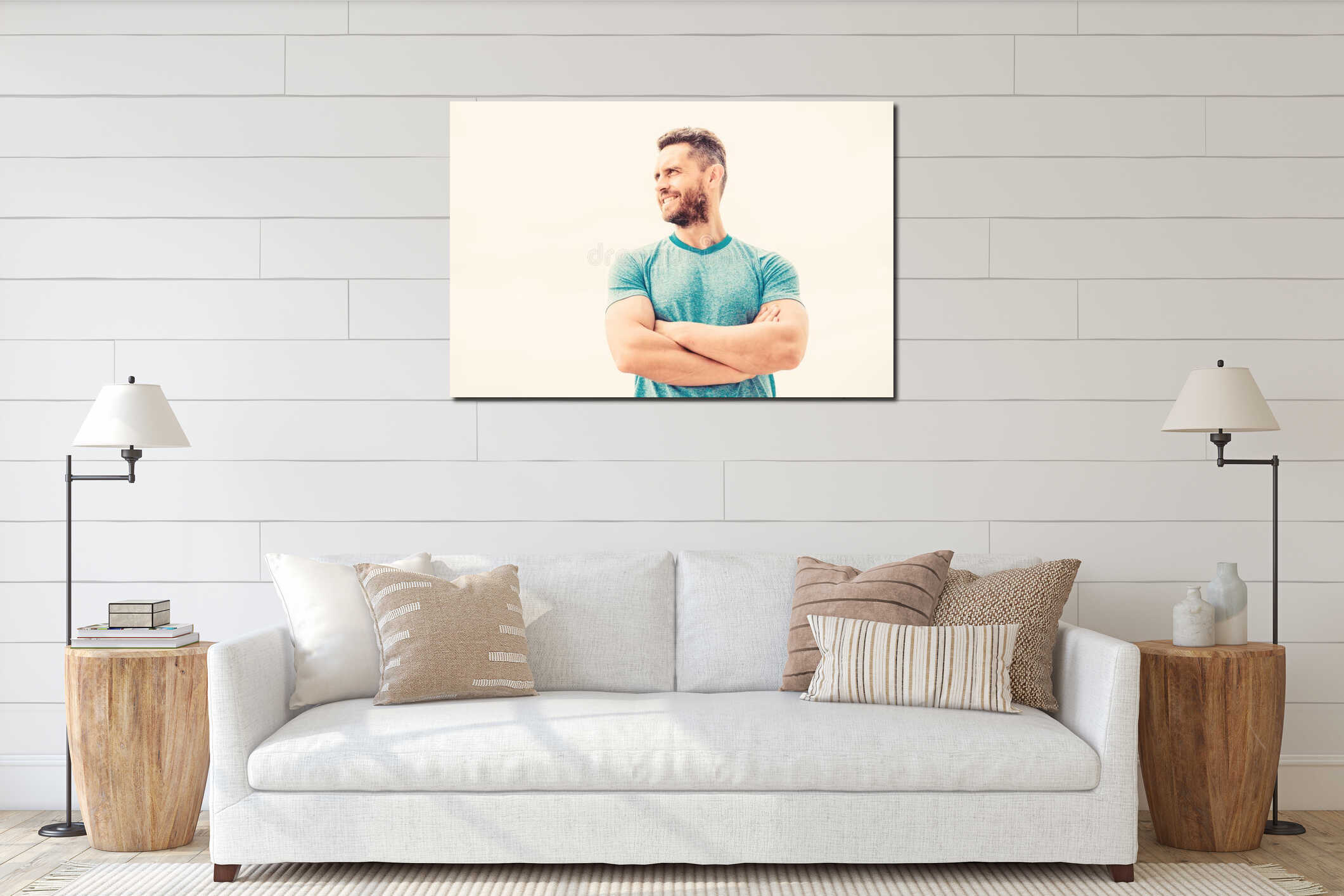 Canvas hanging interior mockup