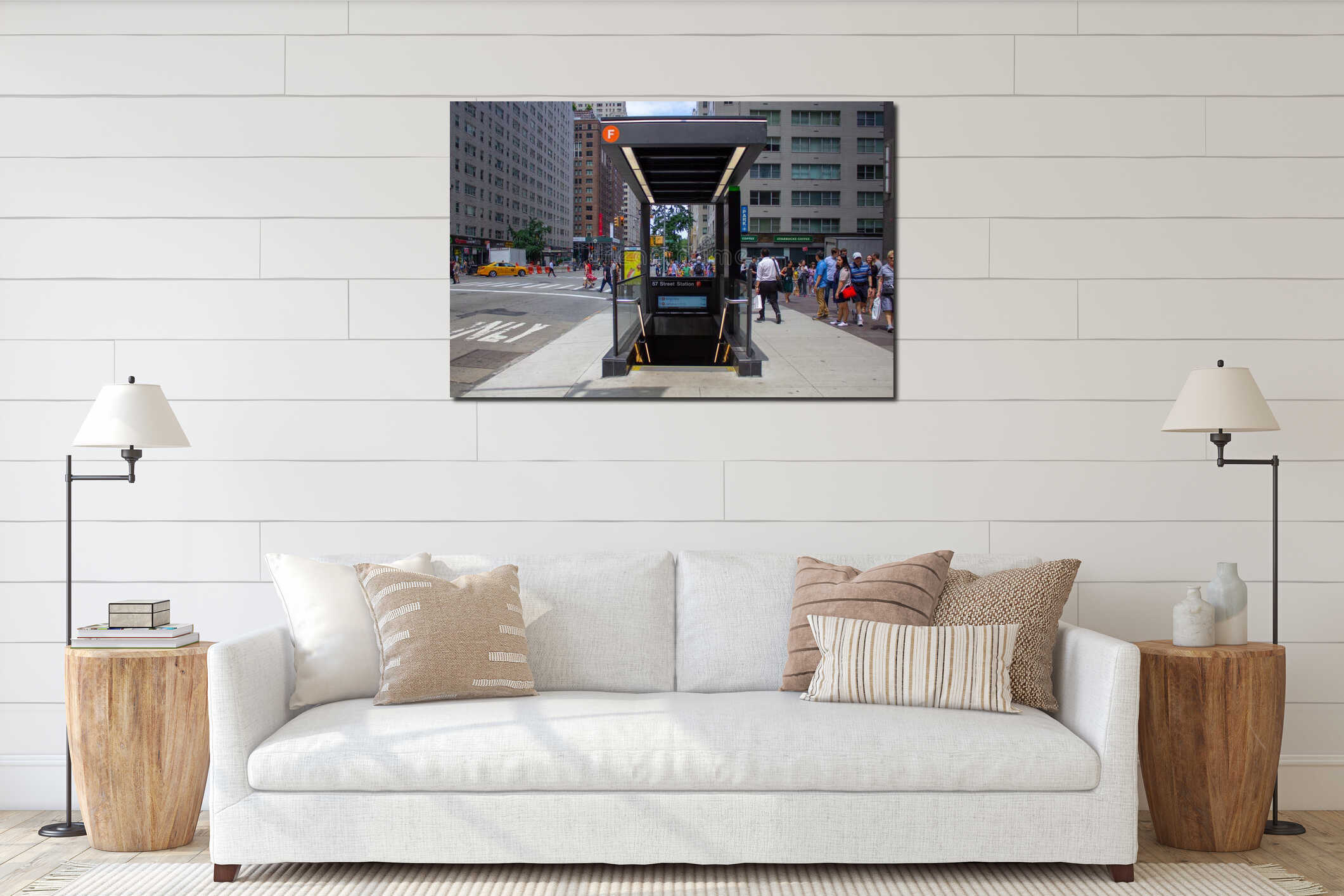 Canvas hanging interior mockup