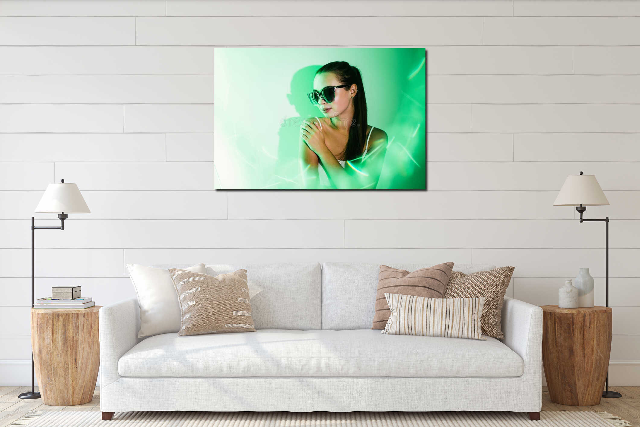 Canvas hanging interior mockup