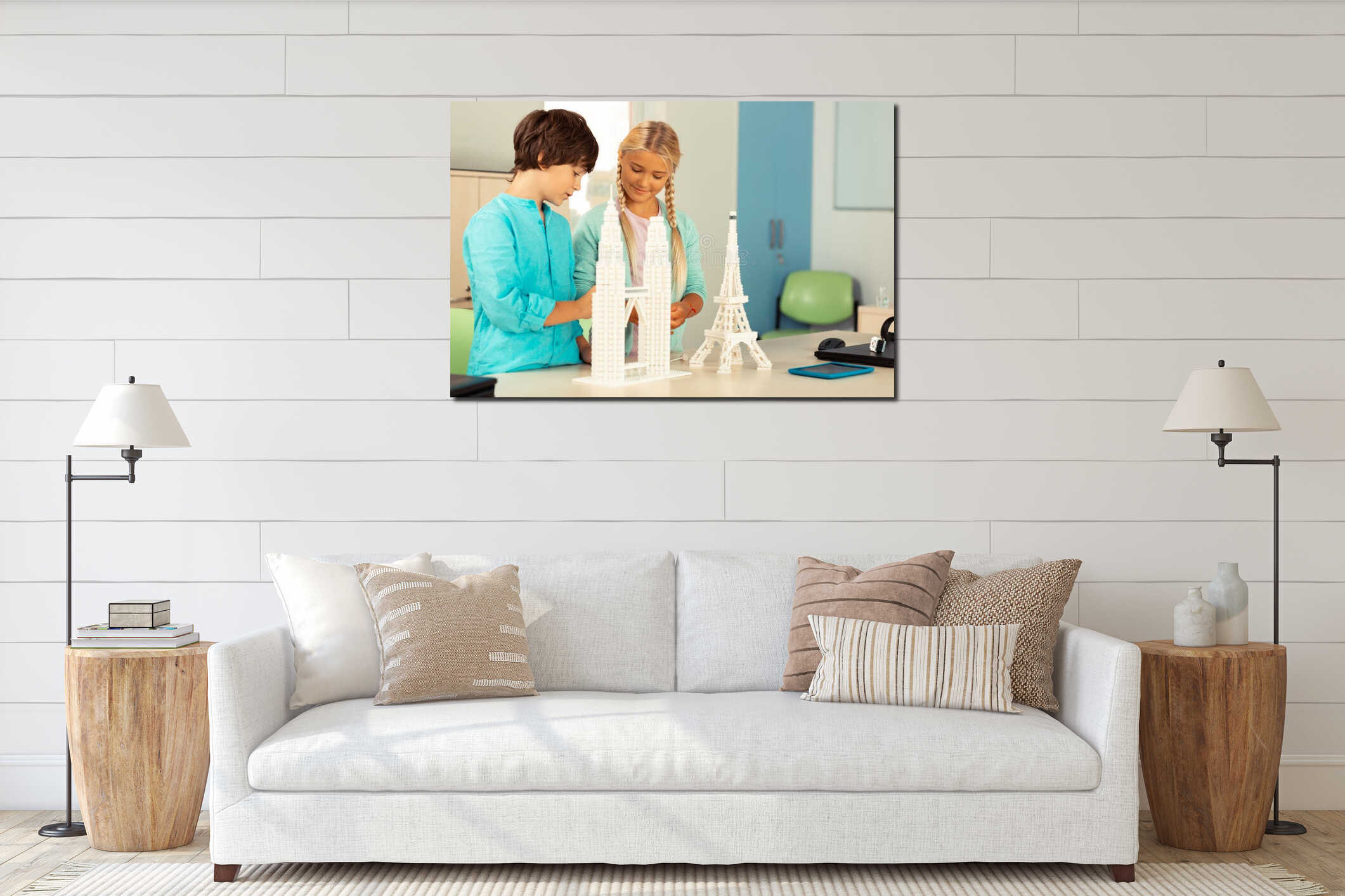 Canvas hanging interior mockup