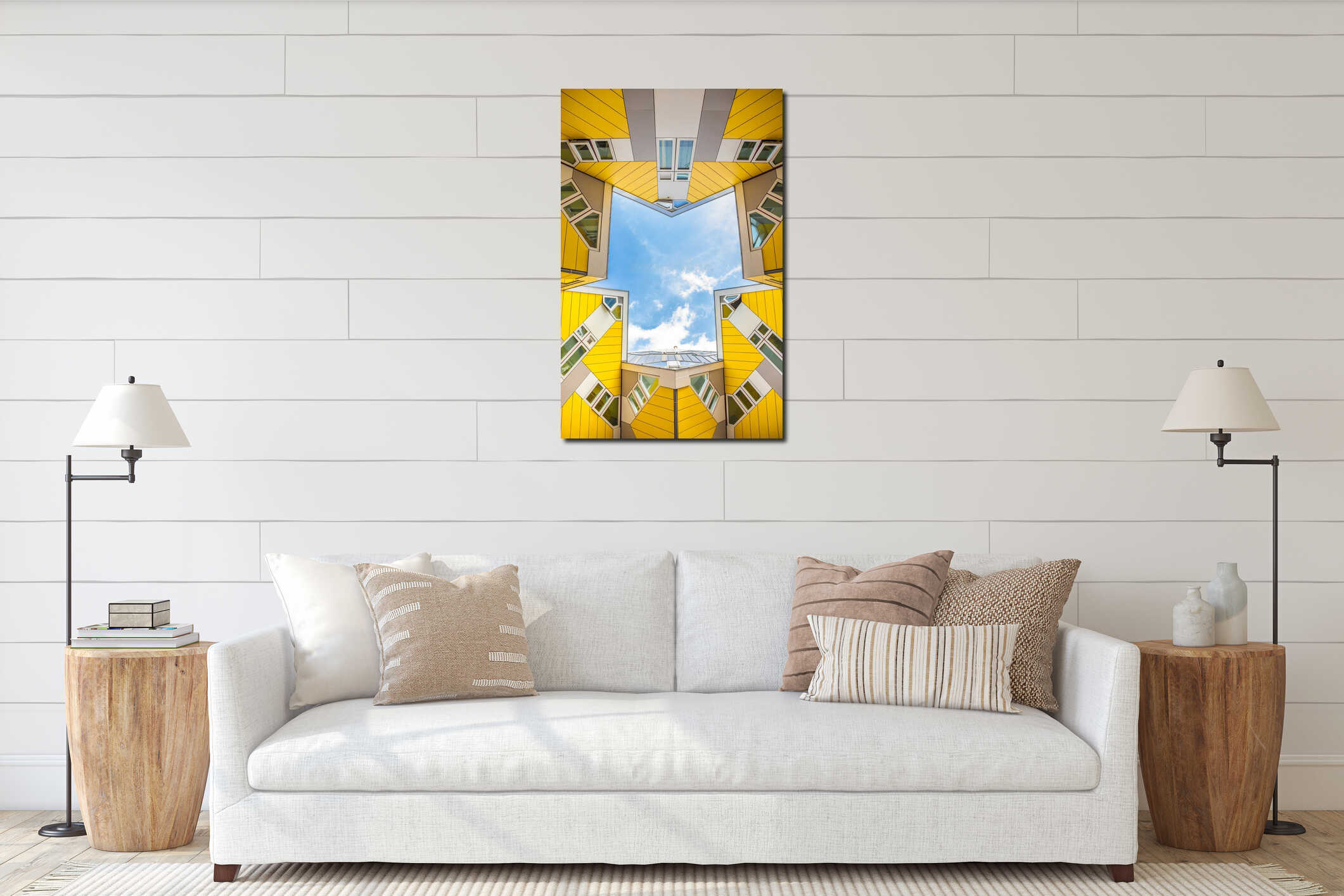 Canvas hanging interior mockup