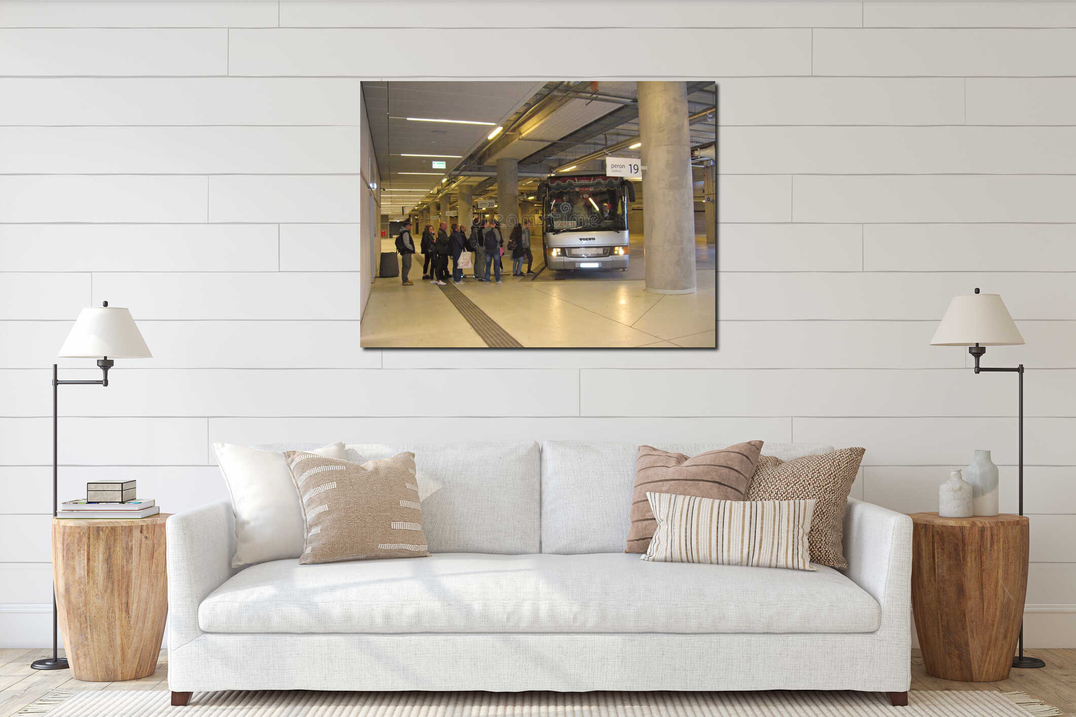 Canvas hanging interior mockup