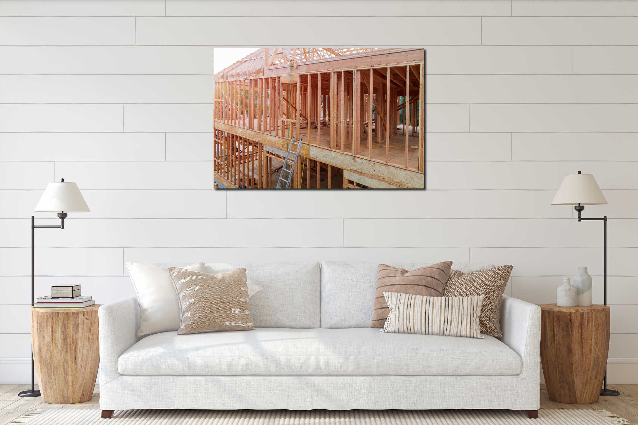 Canvas hanging interior mockup