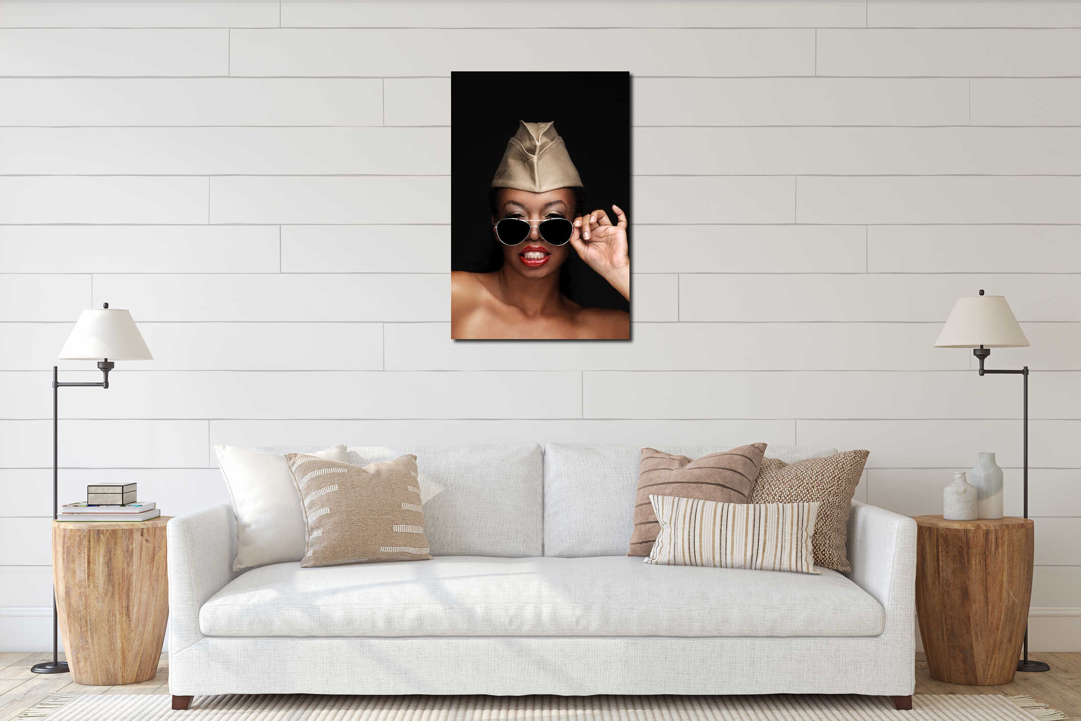 Canvas hanging interior mockup