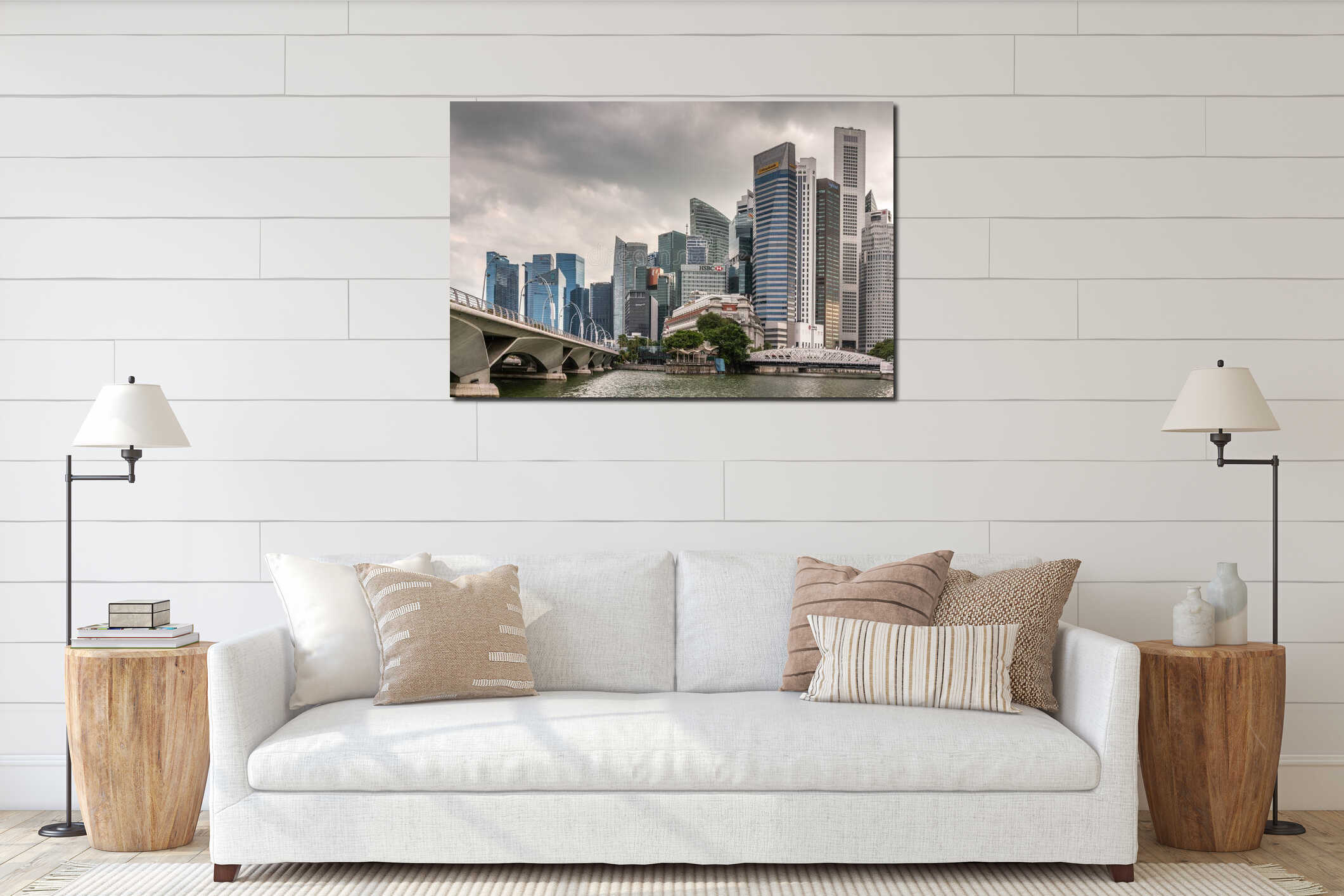 Canvas hanging interior mockup