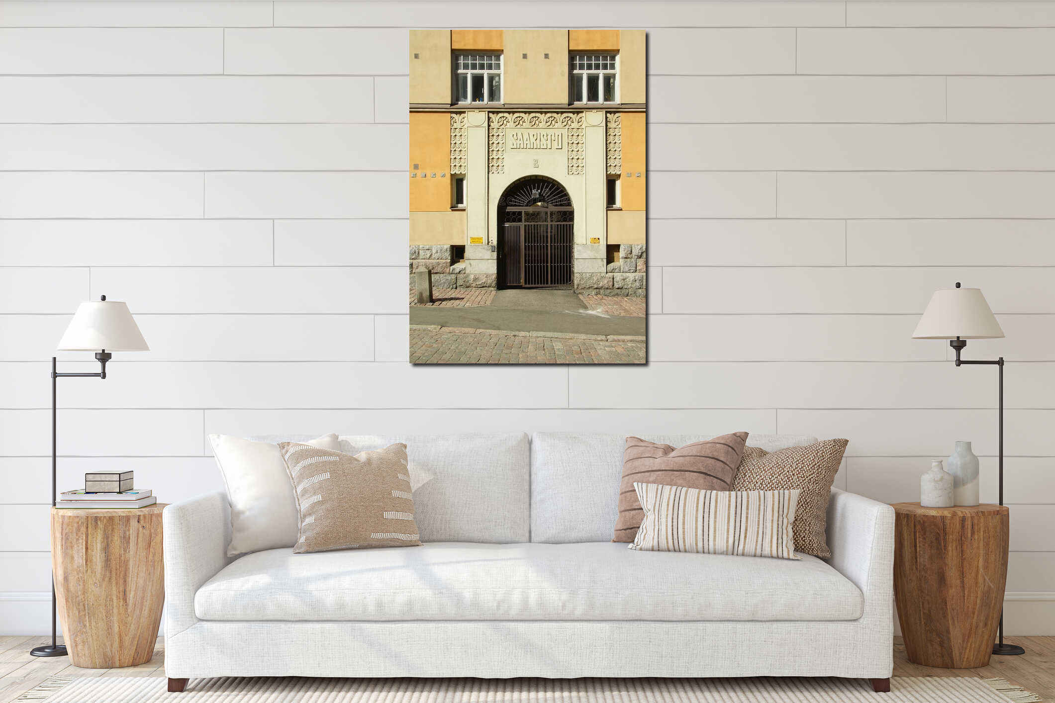 Canvas hanging interior mockup