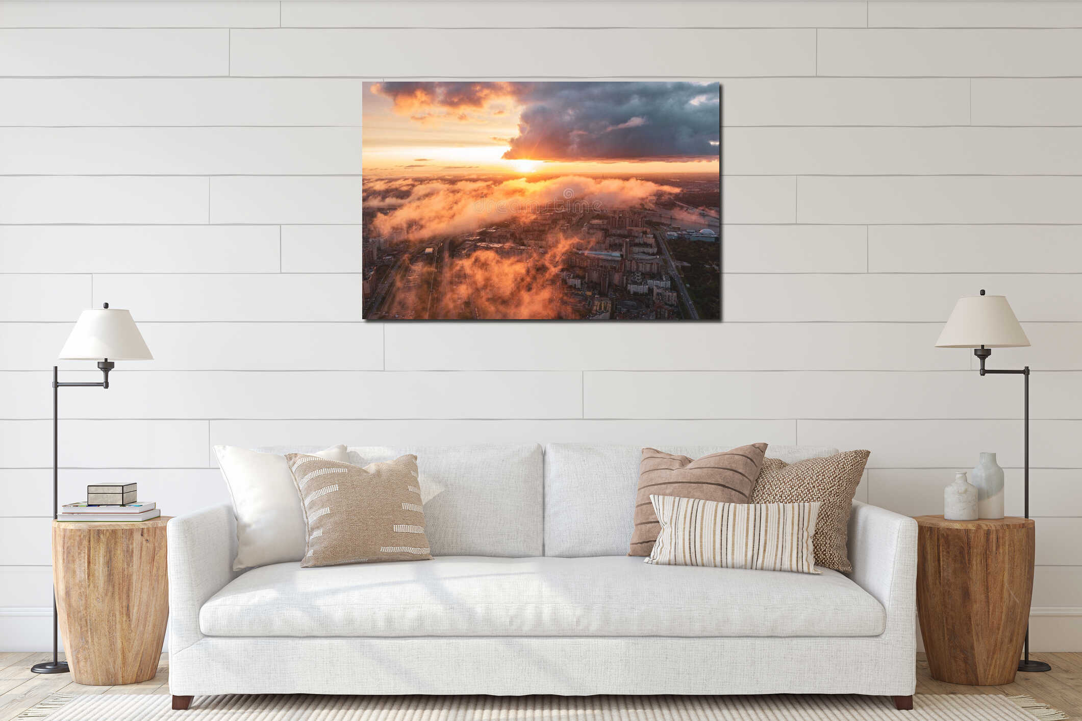 Canvas hanging interior mockup