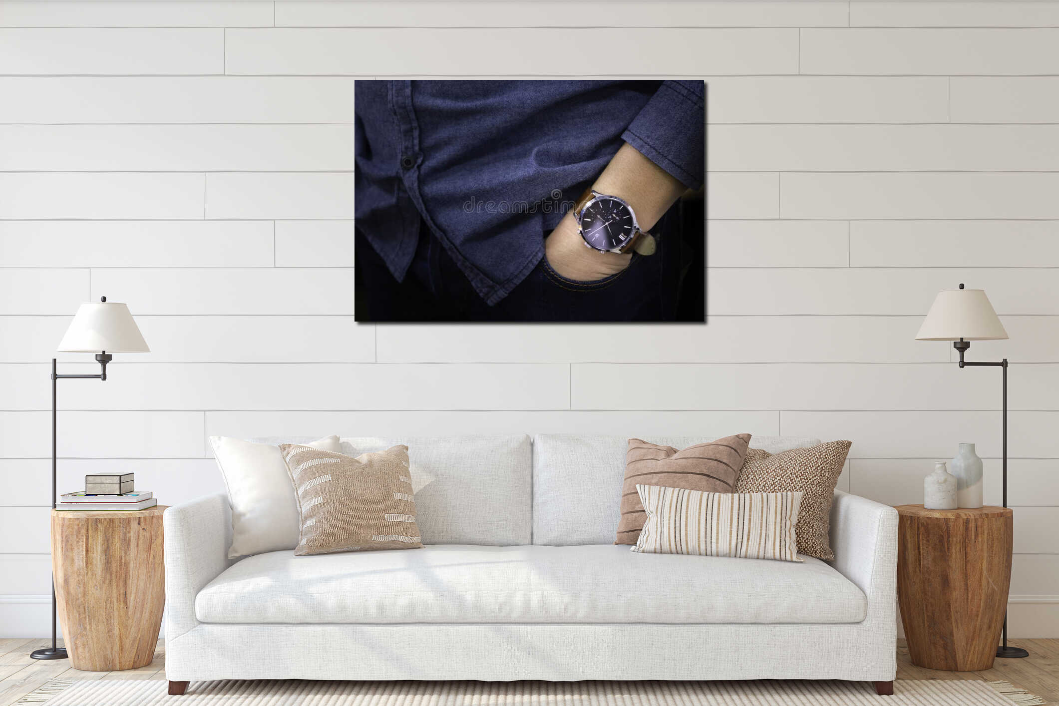 Canvas hanging interior mockup
