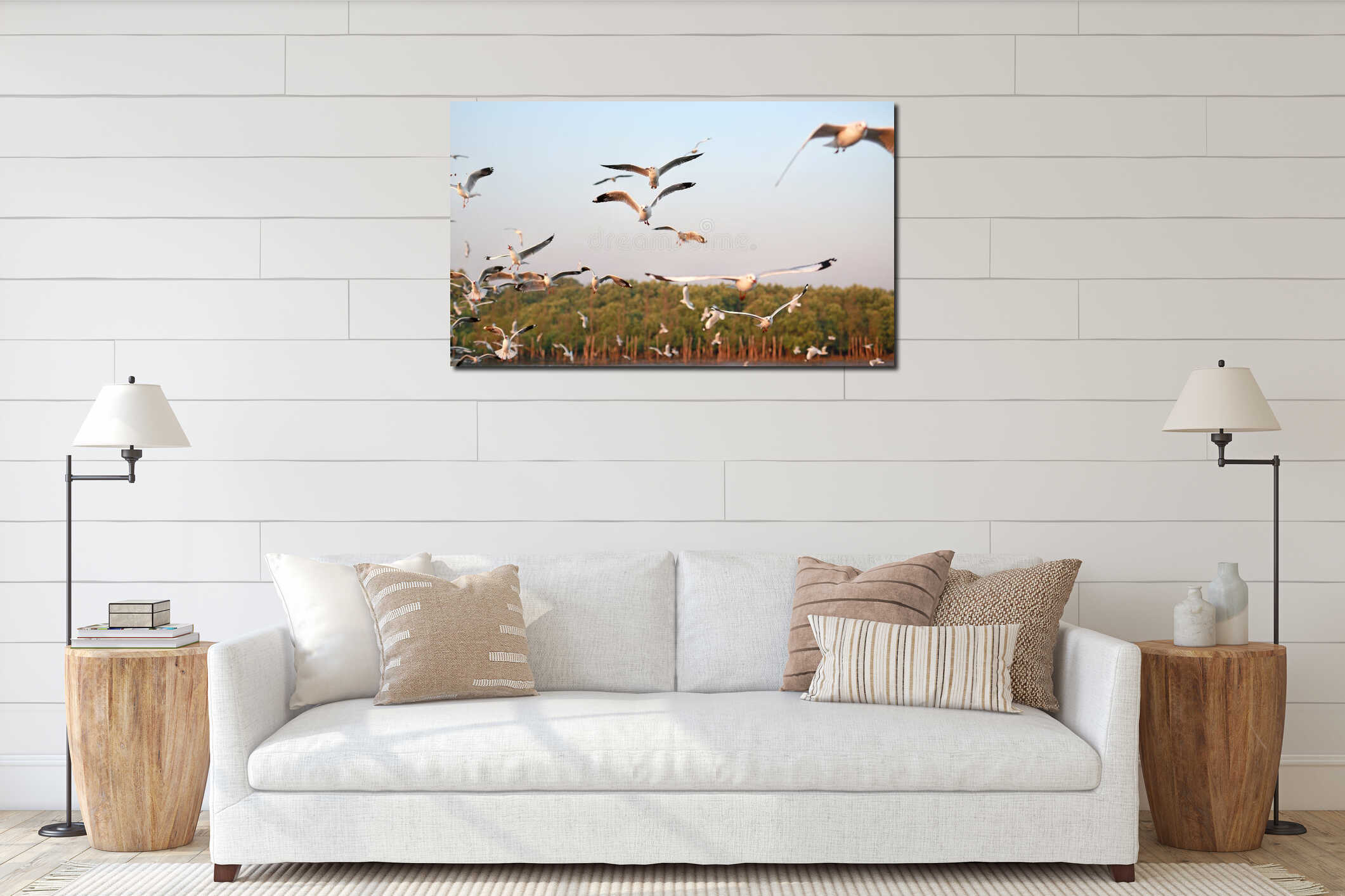 Canvas hanging interior mockup