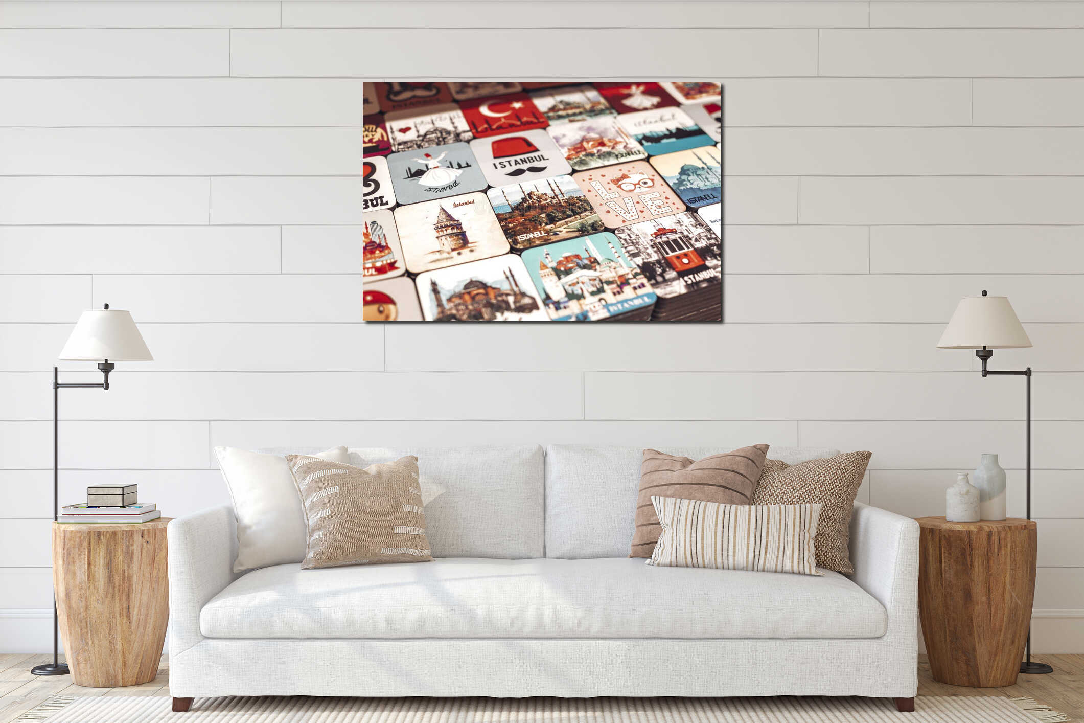 Canvas hanging interior mockup