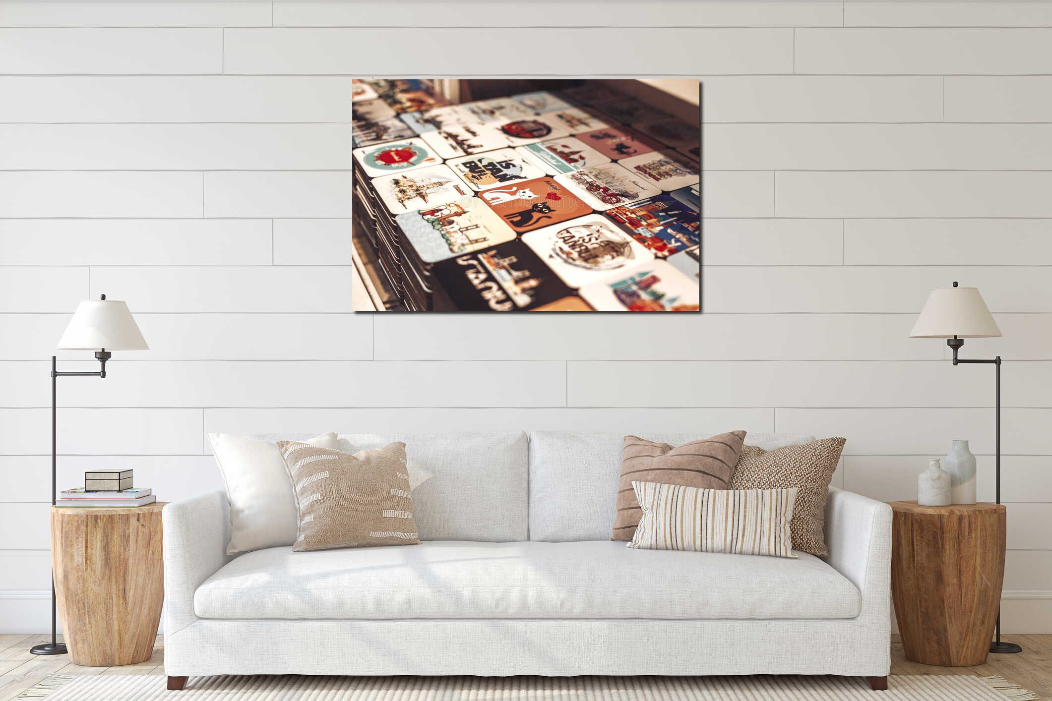 Canvas hanging interior mockup