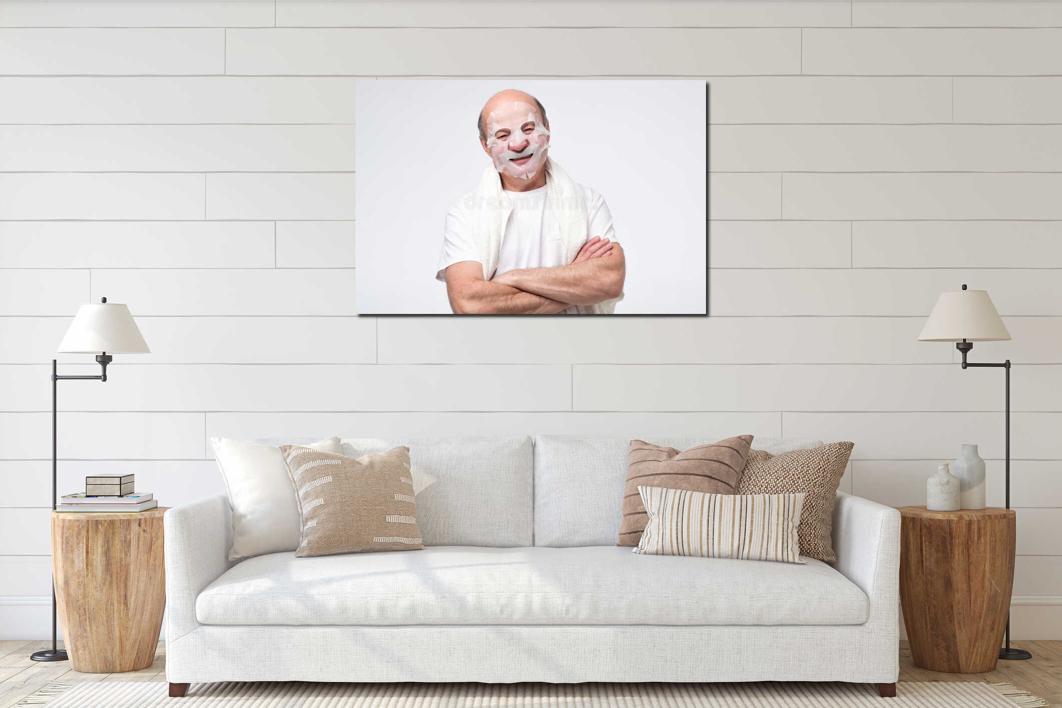 Canvas hanging interior mockup