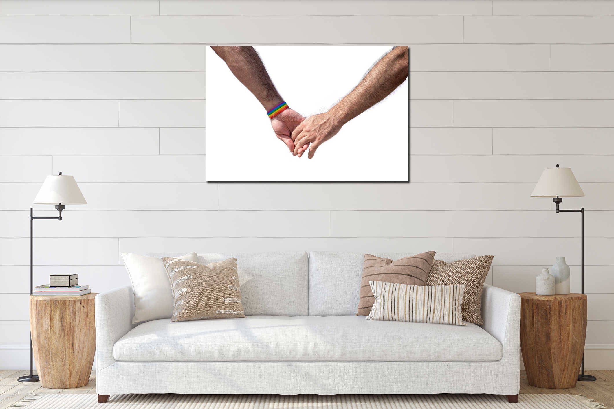 Canvas hanging interior mockup