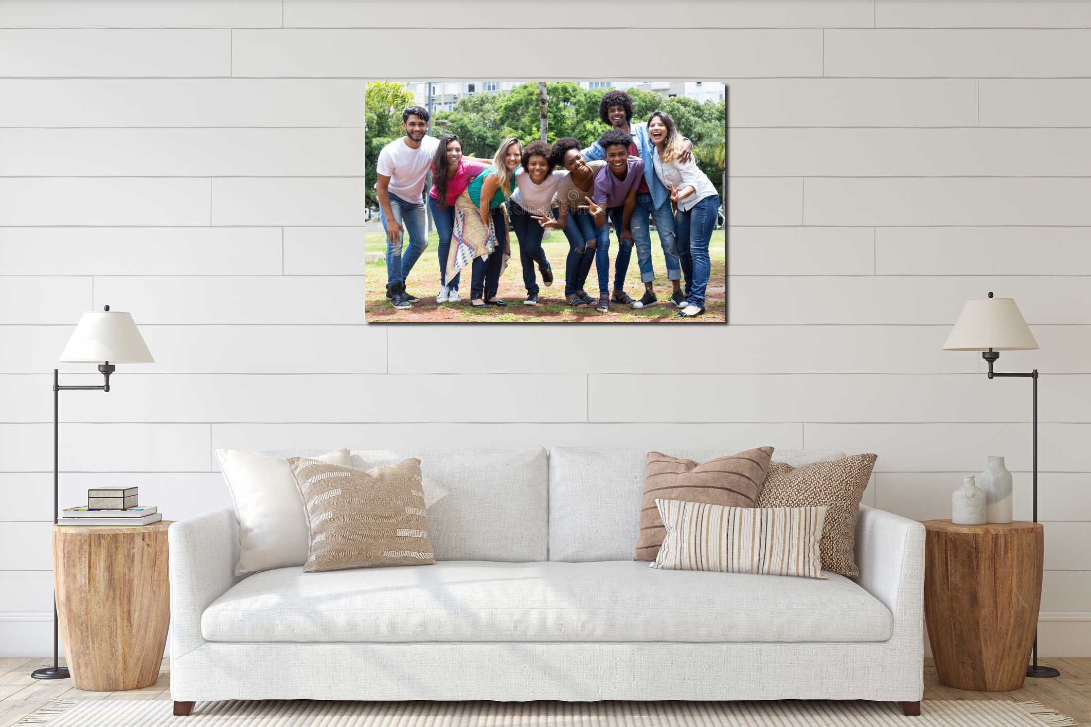 Canvas hanging interior mockup